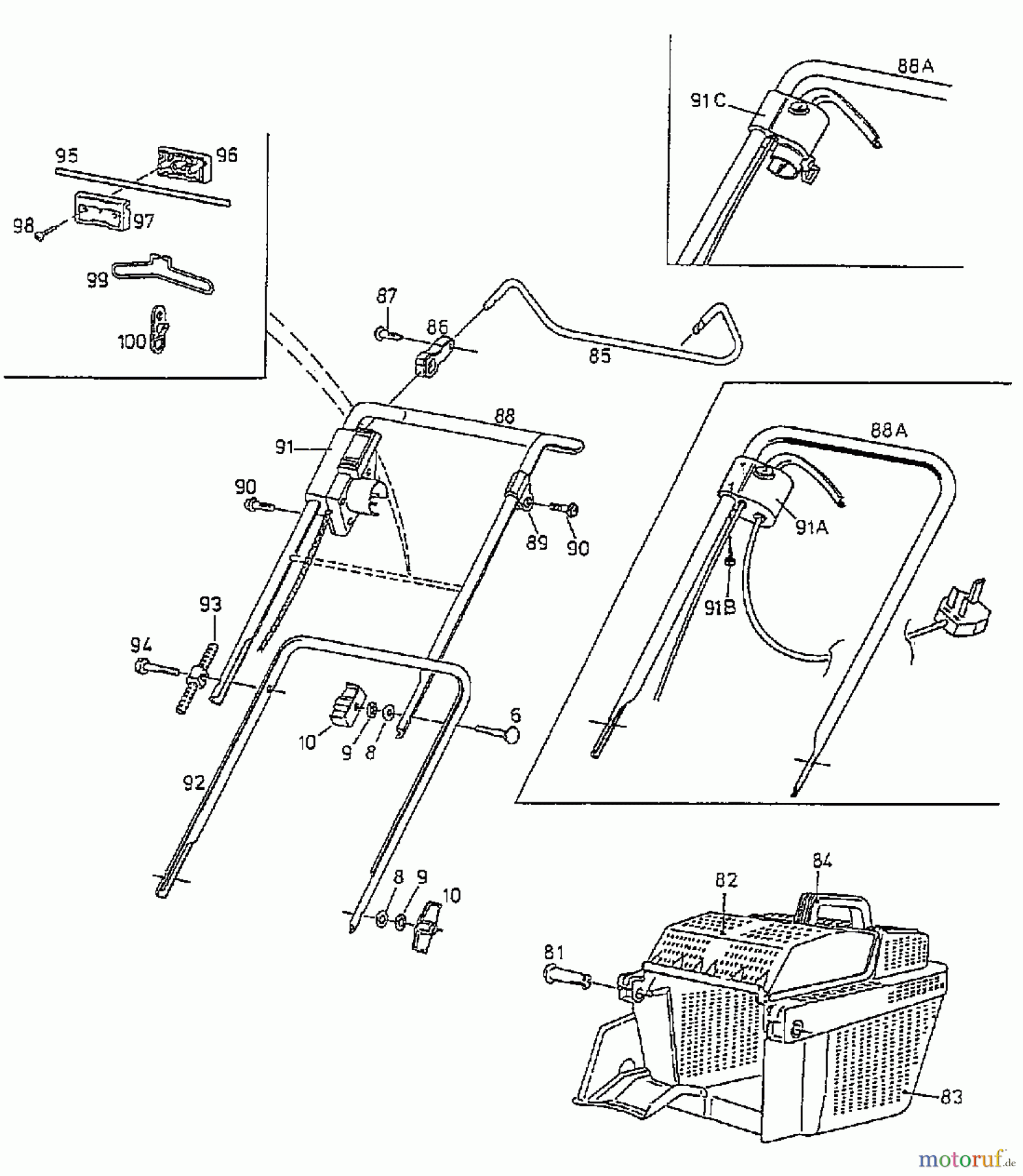  Gutbrod Electric mower HE 42 L 04030.03  (1997) Grass box, Handle