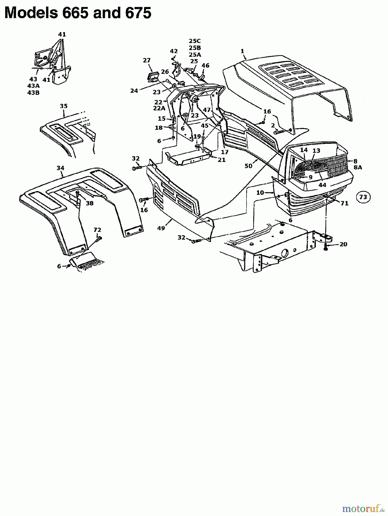  MTD Lawn tractors B 155 13AD675G678  (1997) Dashboard, Engine hood, Fender