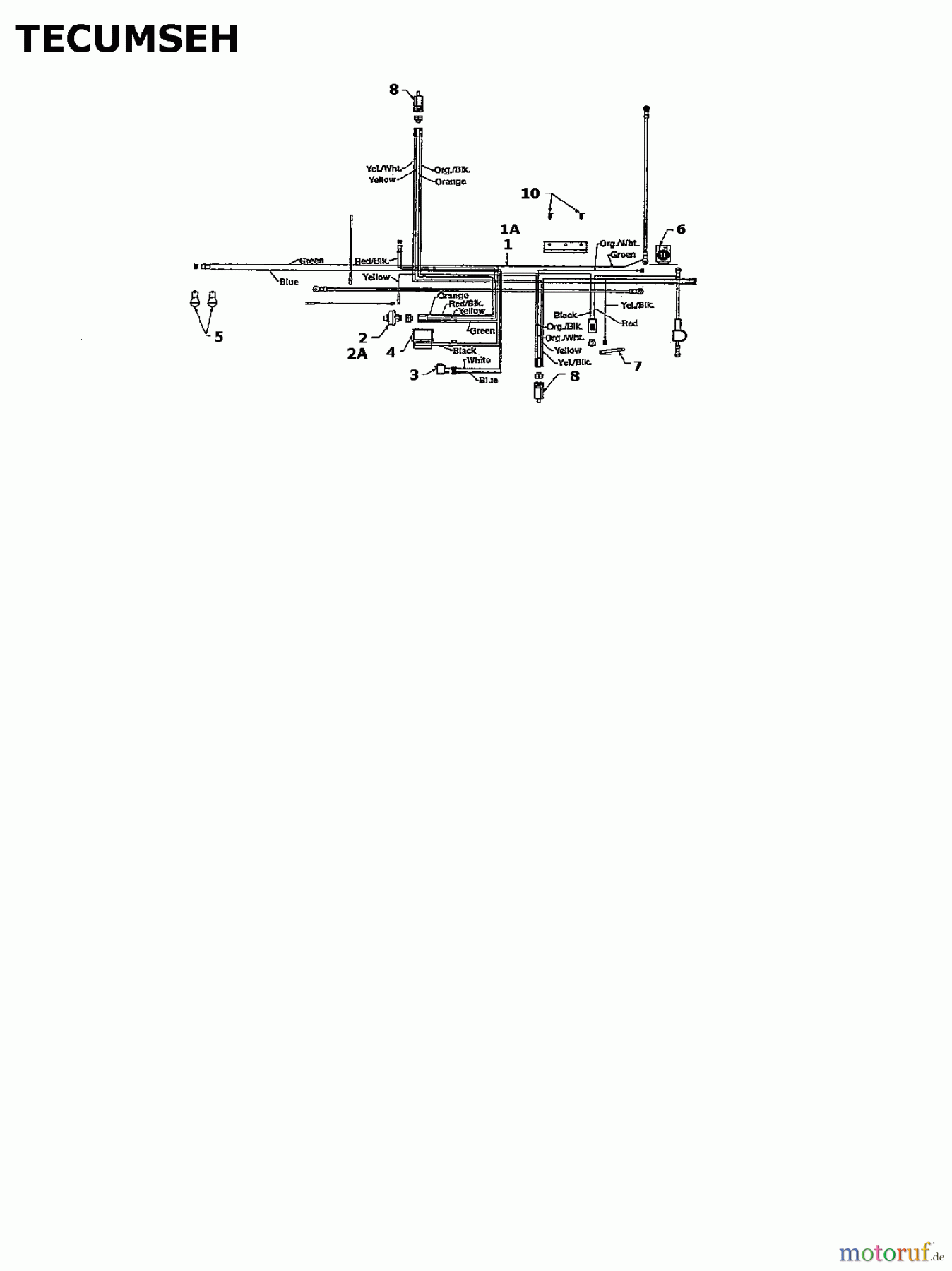  White Lawn tractors LH 145 13AM696G679  (1998) Wiring diagram Tecumseh