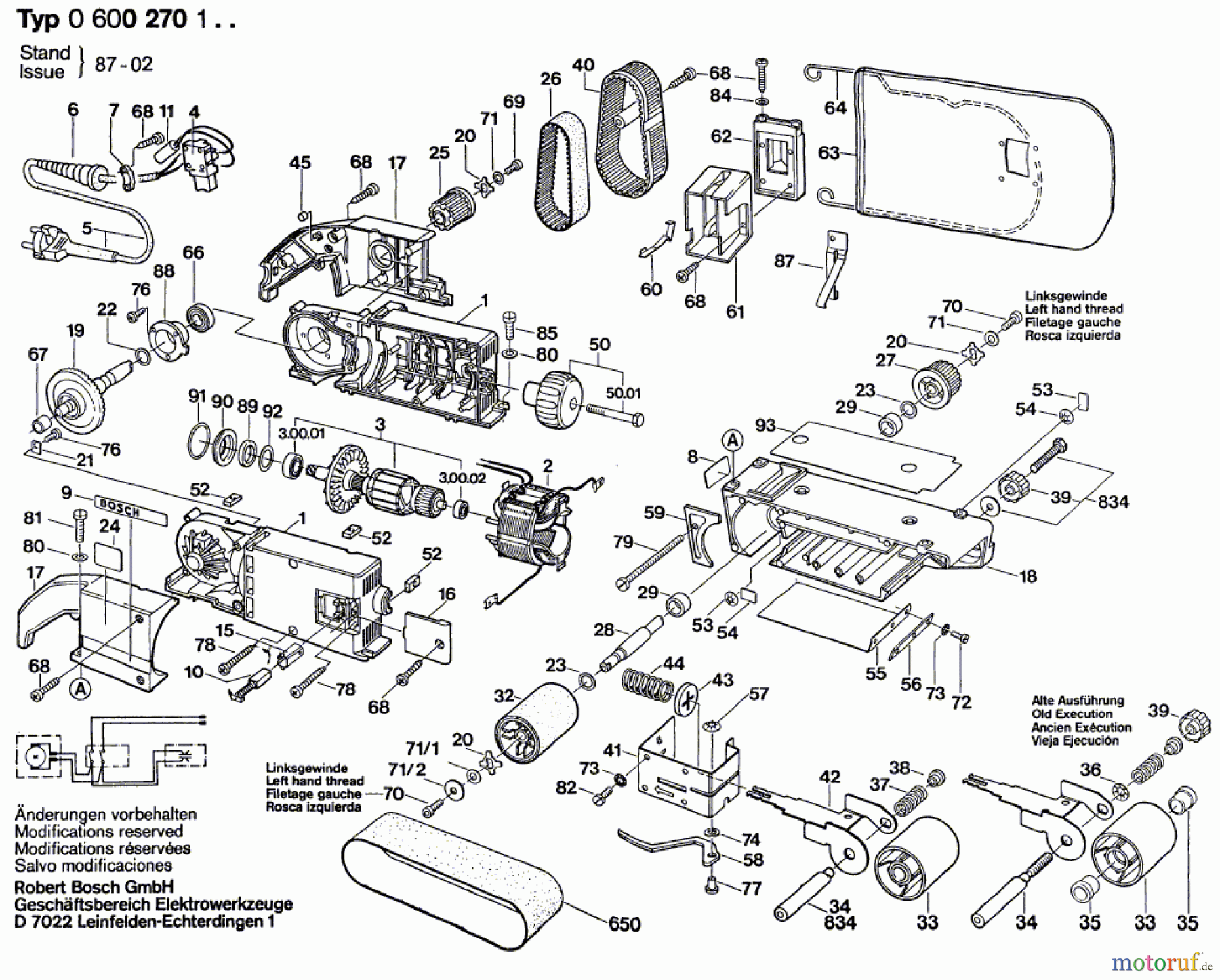  Bosch Werkzeug Bandschleifer ---- Seite 1