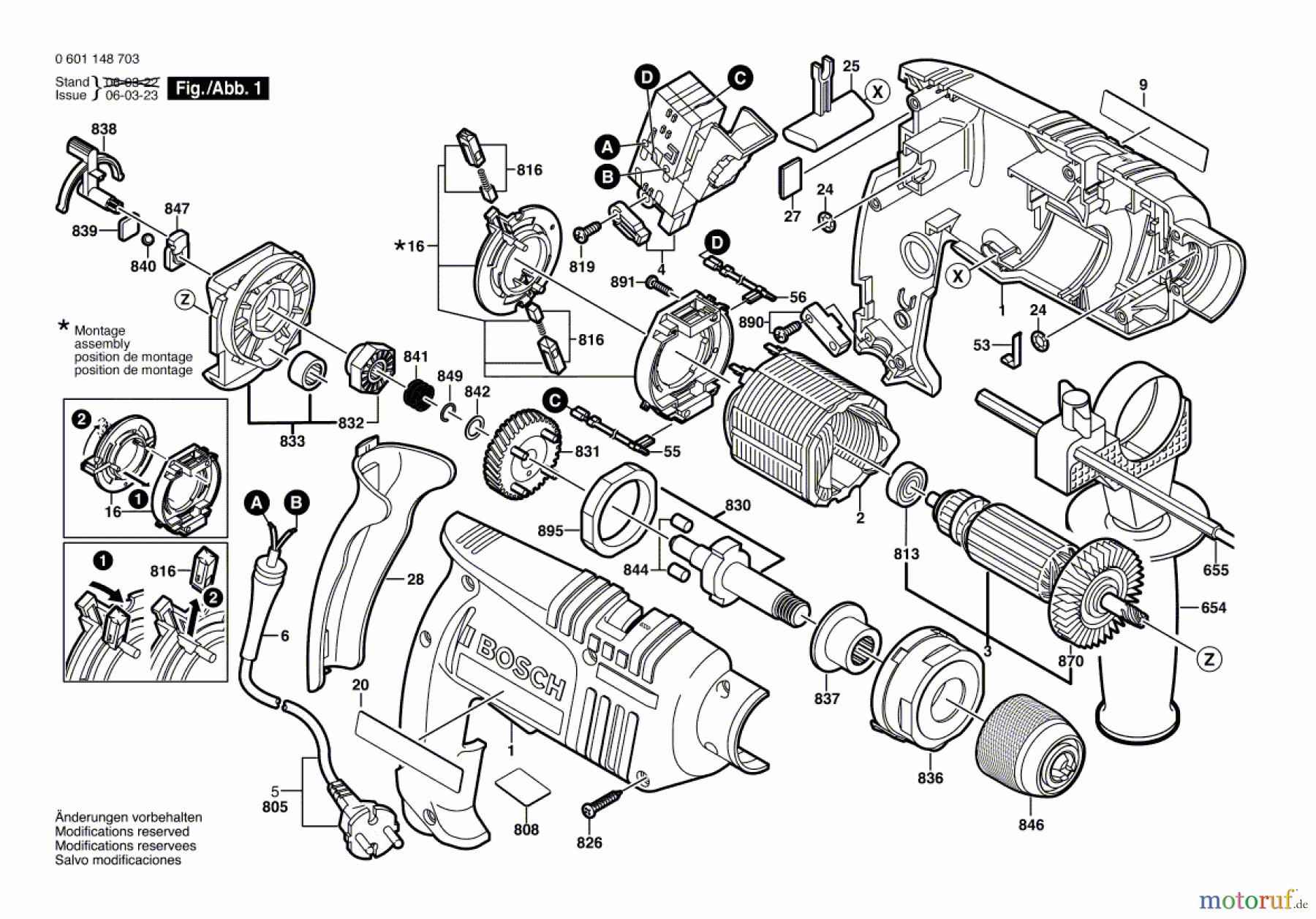  Bosch Werkzeug Schlagbohrmaschine GSB 16 RE Seite 1