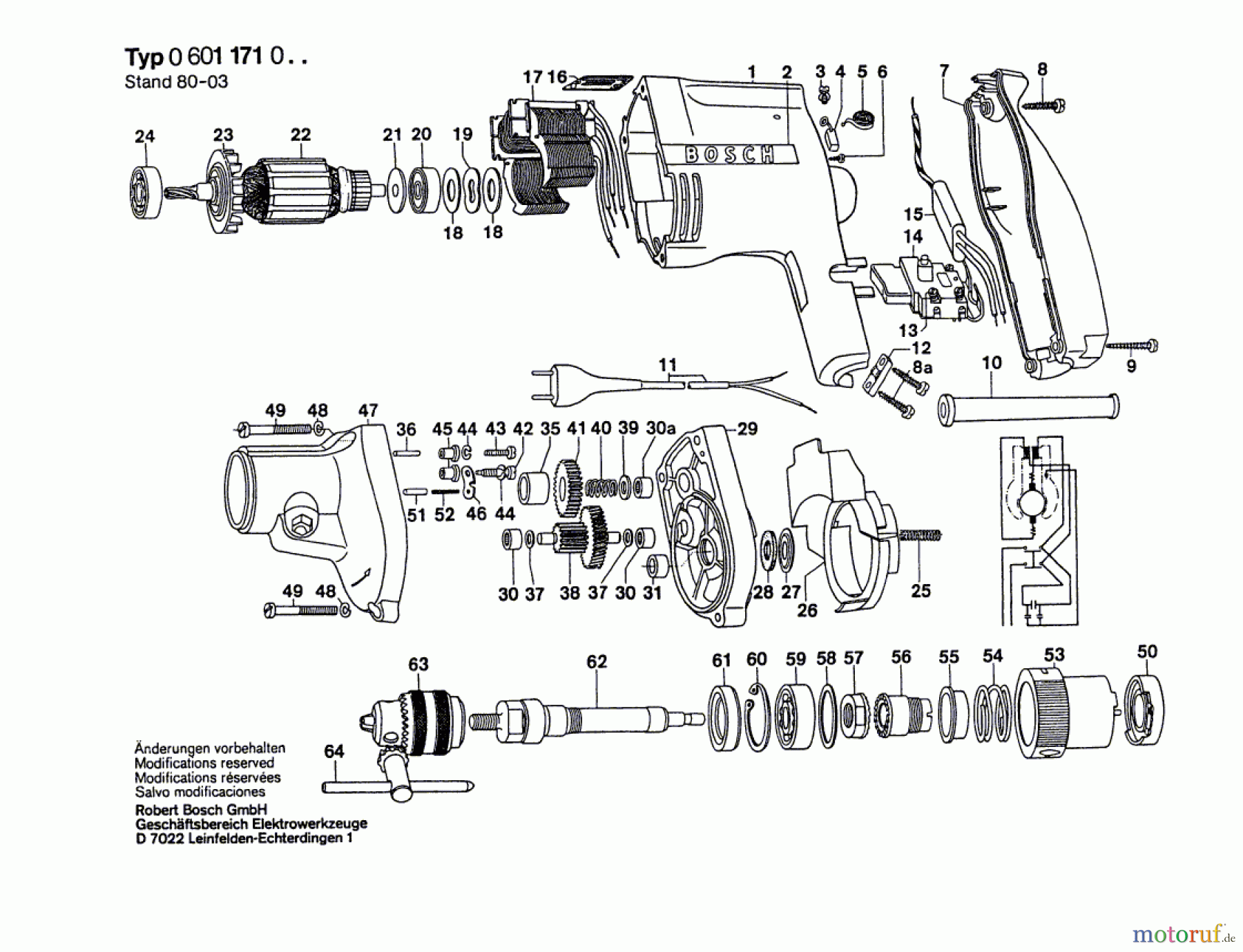  Bosch Werkzeug Schlagbohrmaschine ---- Seite 1