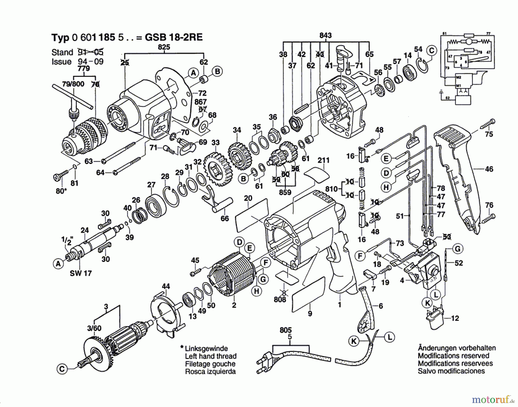  Bosch Werkzeug Schlagbohrmaschine GSB 18-2 RE Seite 1