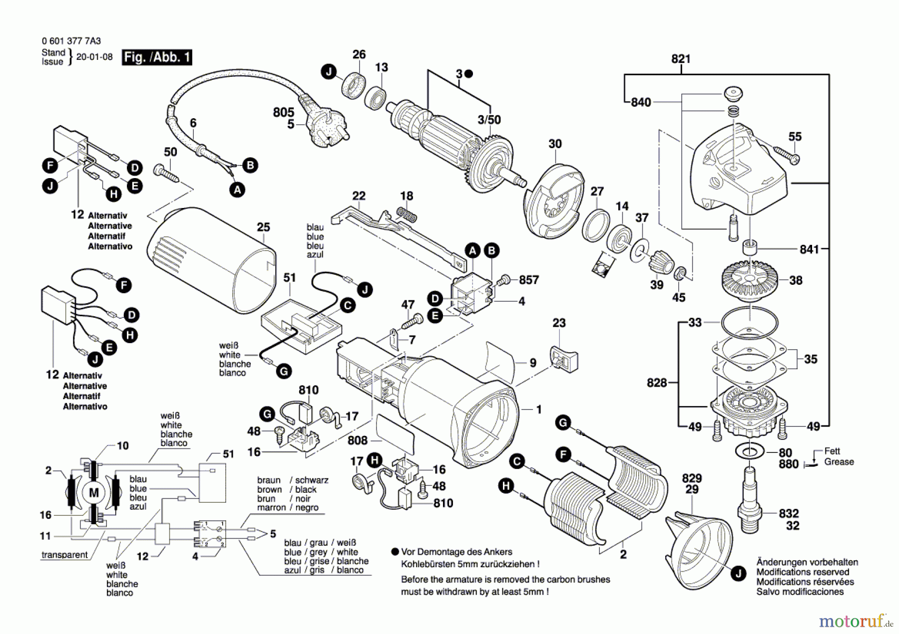  Bosch Werkzeug Winkelschleifer GWS 850 CE Seite 1