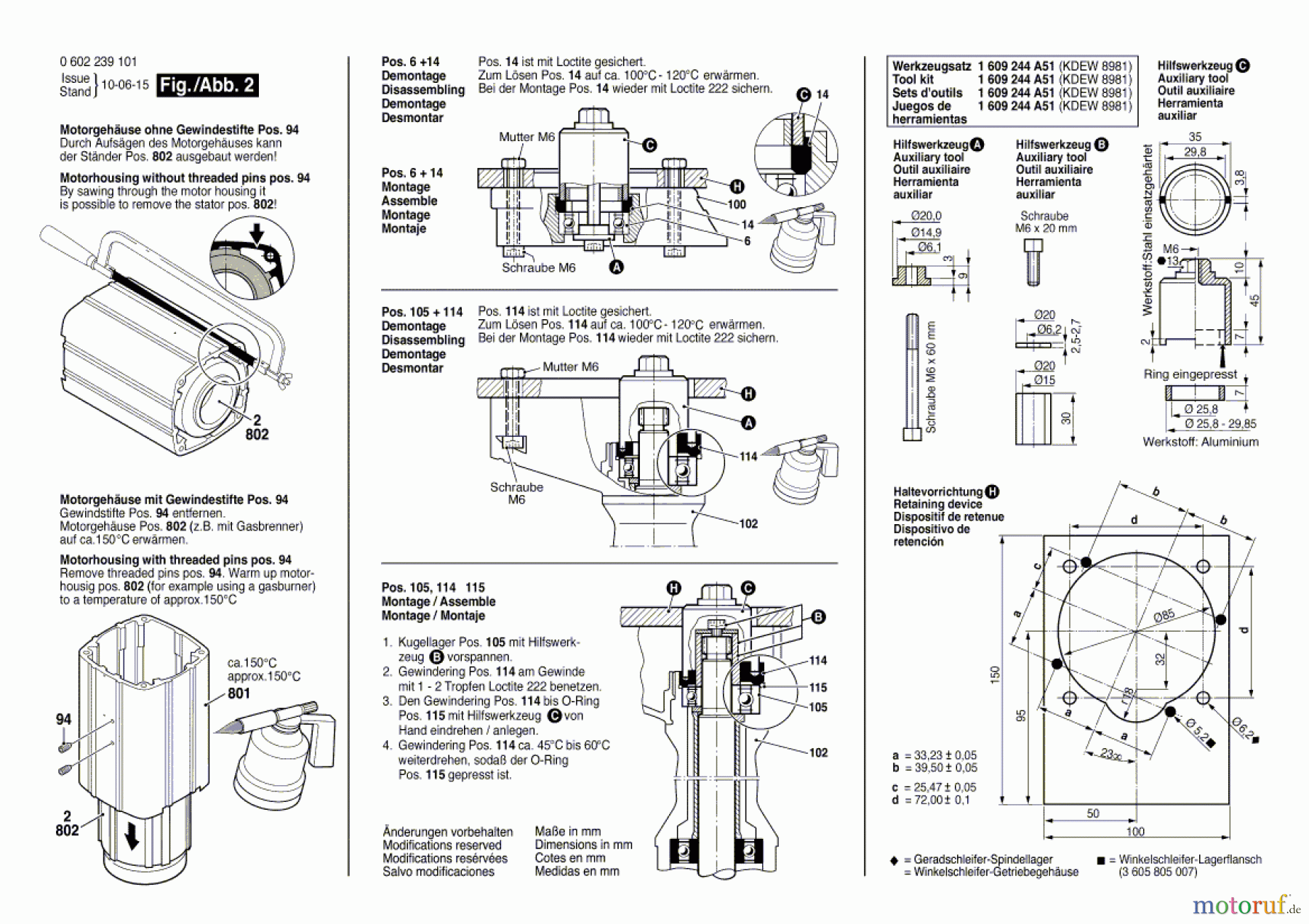  Bosch Werkzeug Hf-Geradschleifer GERADSCHLEIFER ---- Seite 2