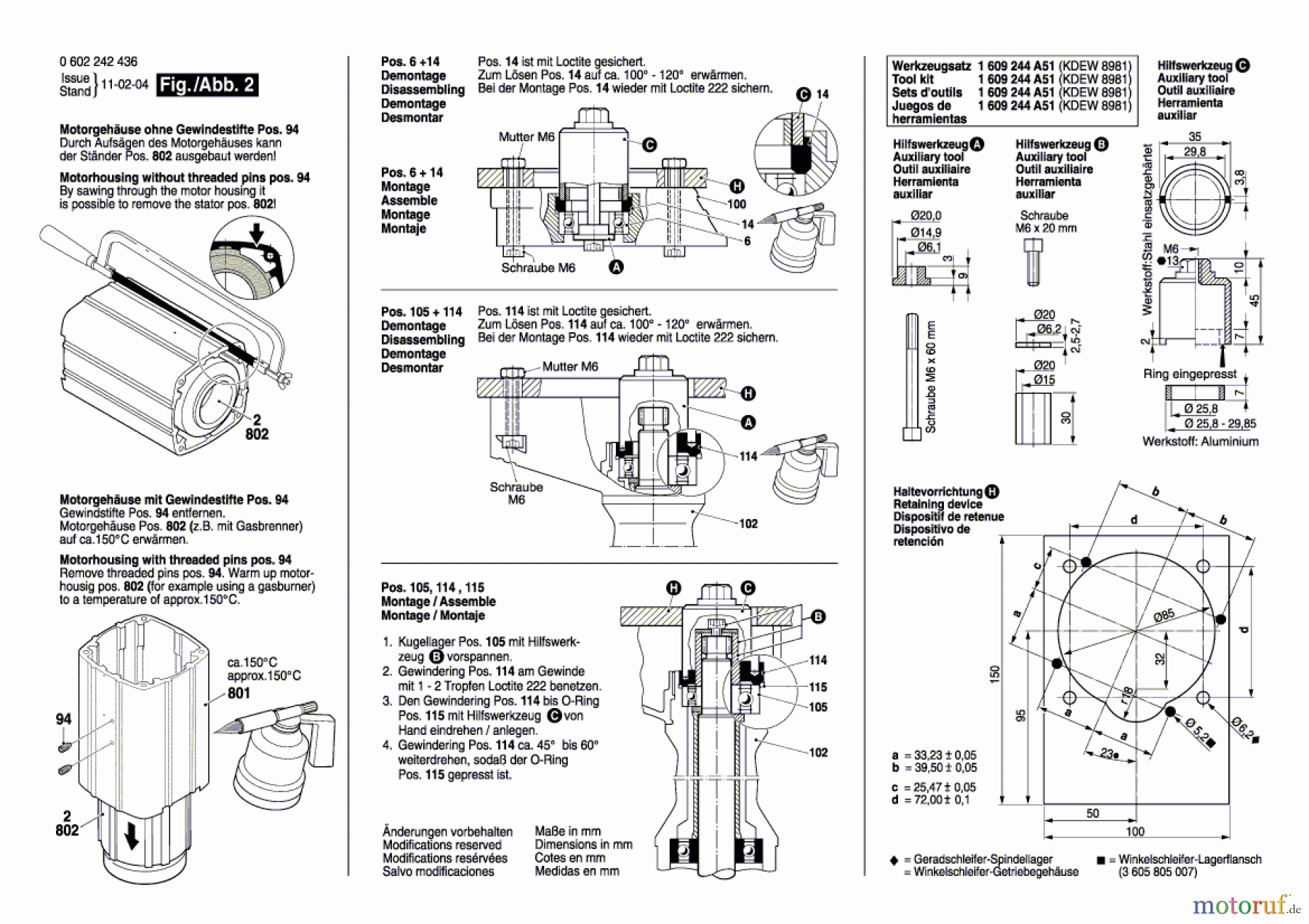  Bosch Werkzeug Hf-Geradschleifer GERADSCHLEIFER ---- Seite 2