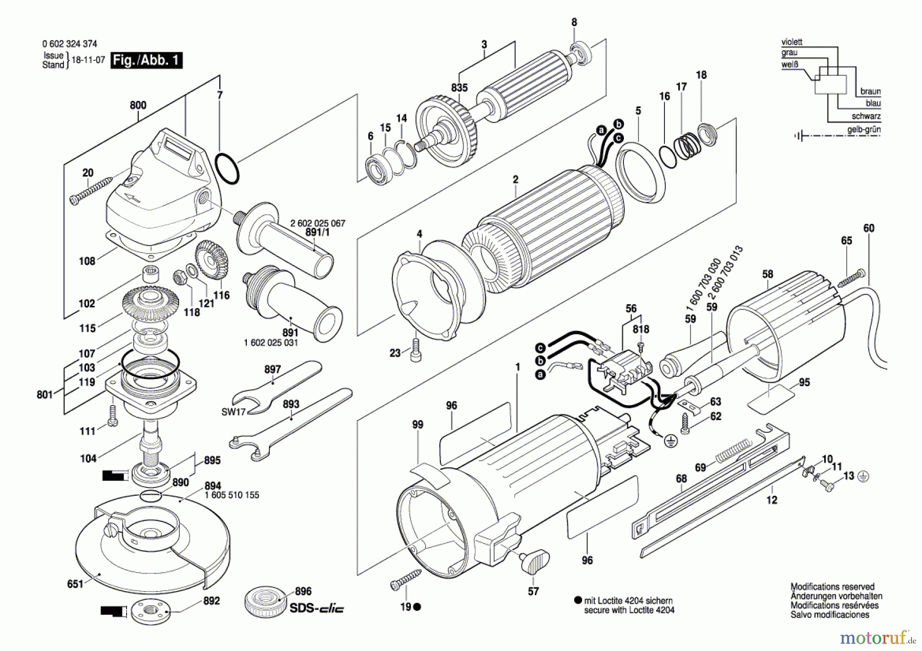  Bosch Werkzeug Winkelschleifer ---- Seite 1