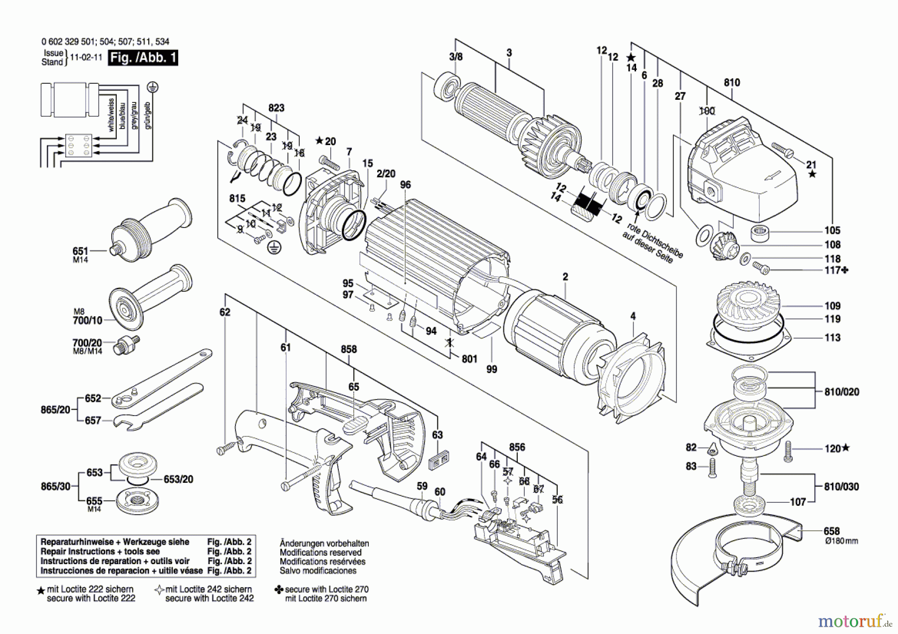  Bosch Werkzeug Flachkopfwinkelschleifer HWS 85/180 Seite 1
