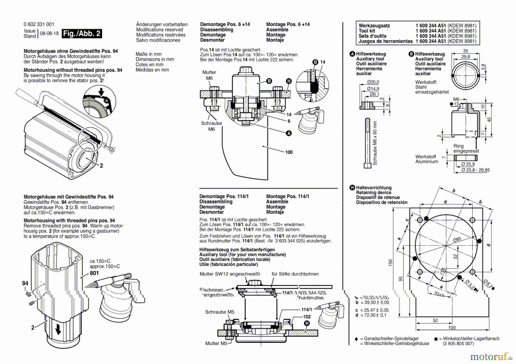  Bosch Werkzeug Hf-Winkelschleifer ---- Seite 2