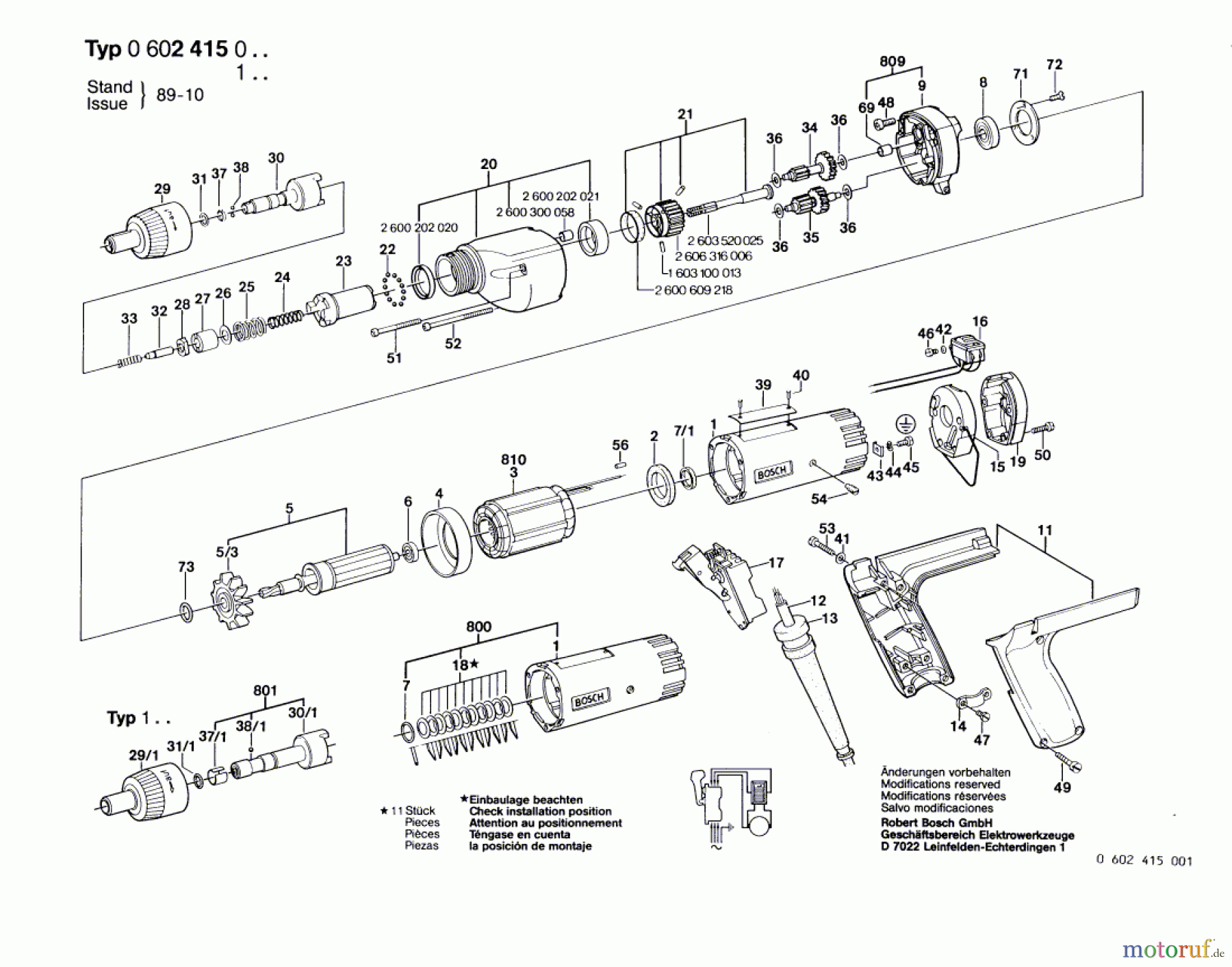  Bosch Werkzeug Schrauber ---- Seite 1