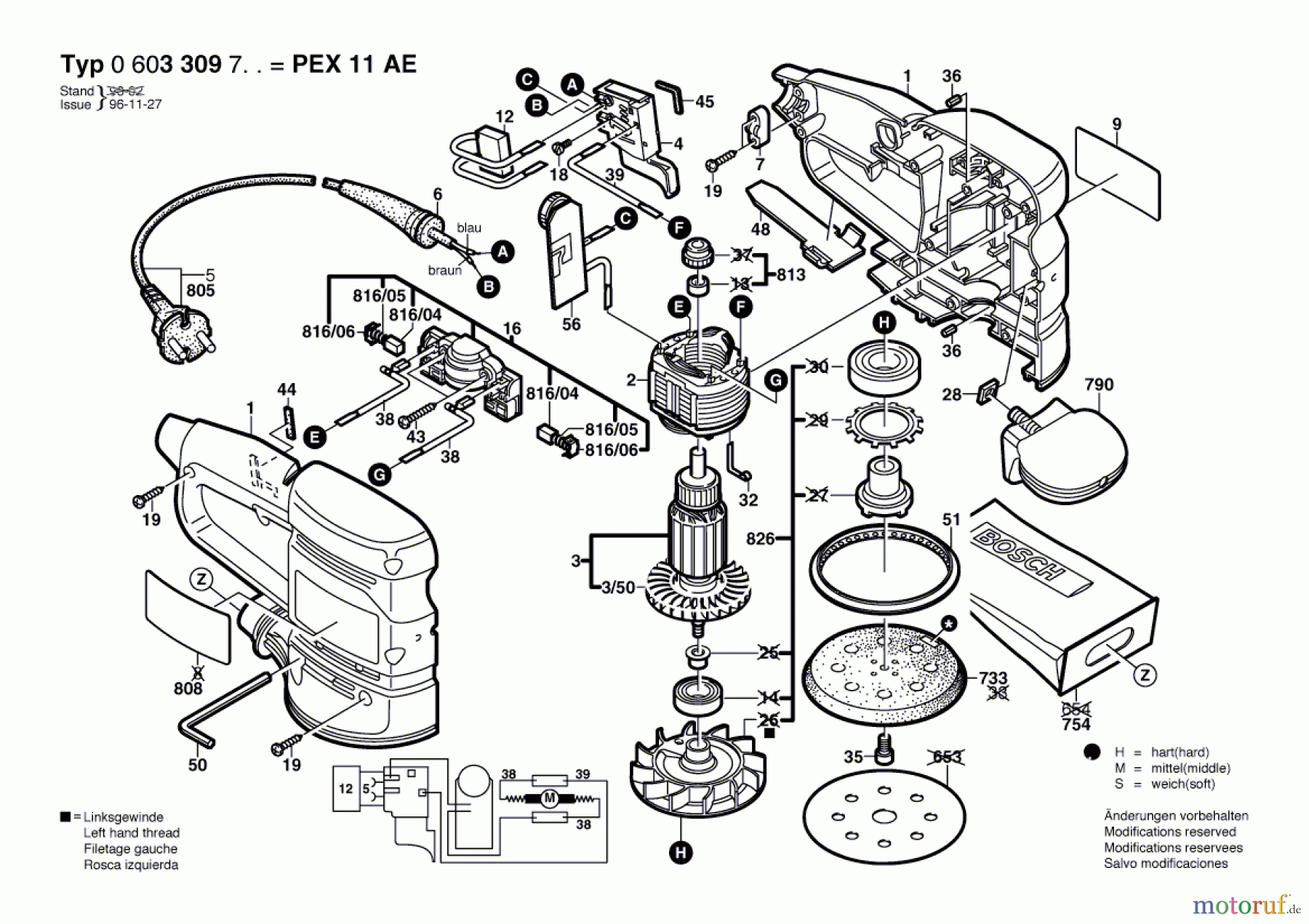  Bosch Werkzeug Exzenterschleifer PEX 11 AE Seite 1