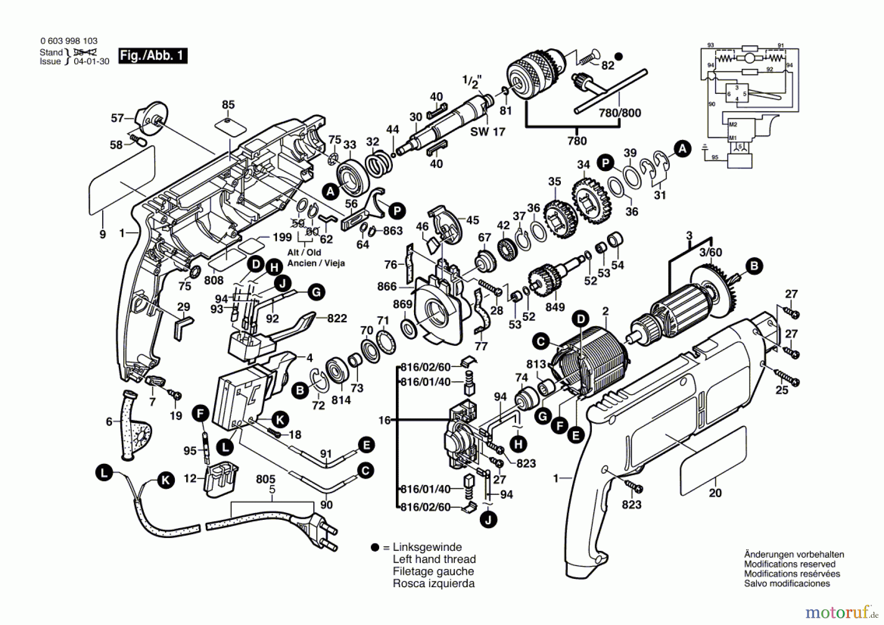  Bosch Werkzeug Schlagbohrmaschine CSB 6-20 RE Seite 1