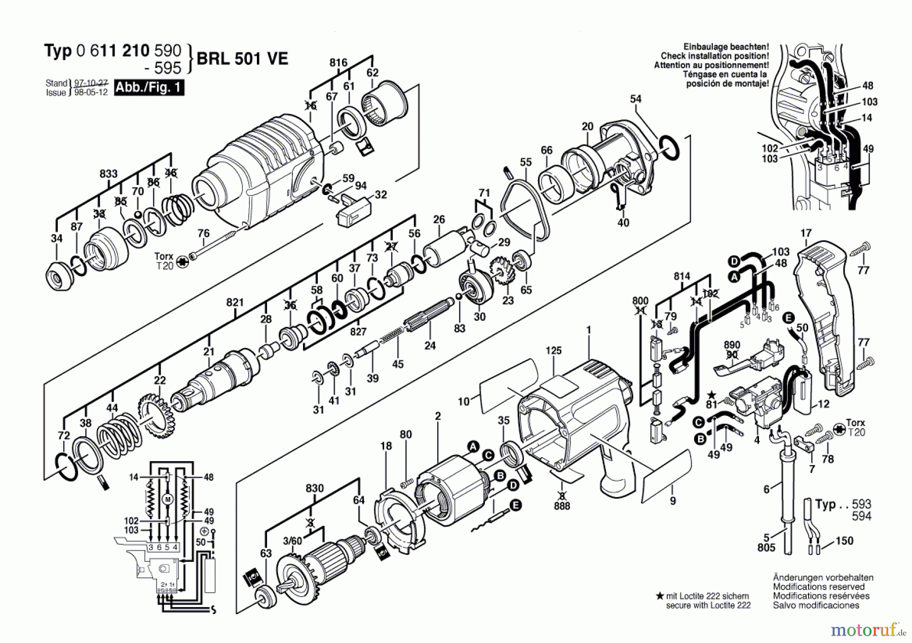  Bosch Werkzeug Bohrhammer BRL 501 VE Seite 1