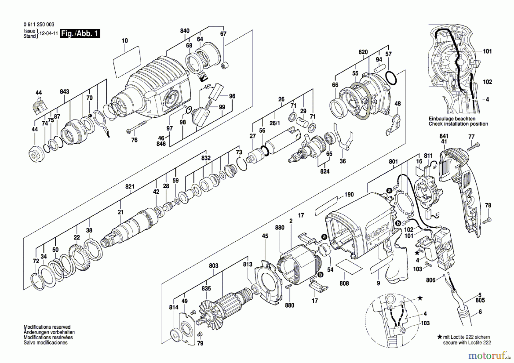 Bosch Werkzeug Bohrhammer GBH 2-22 S Seite 1