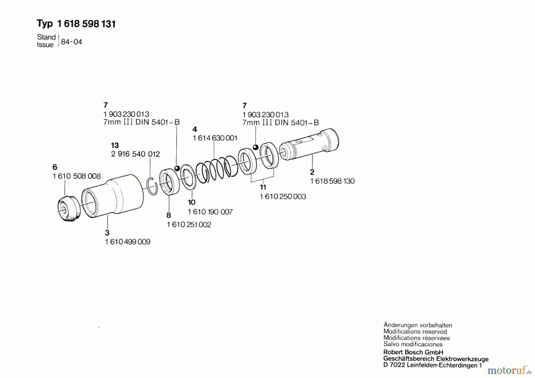  Bosch Werkzeug Bohrhalter ---- Seite 1