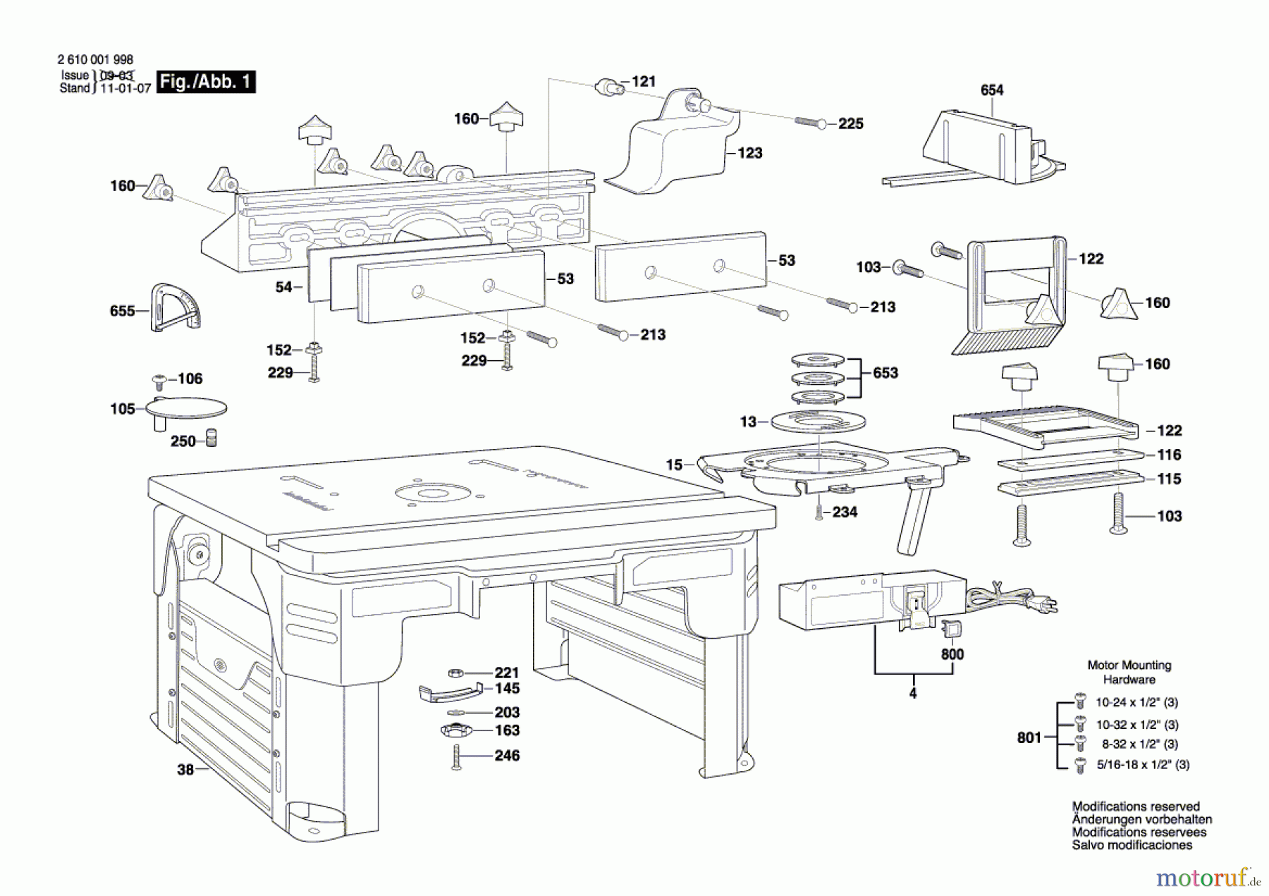  Bosch Werkzeug Frästisch RAS900 Seite 1