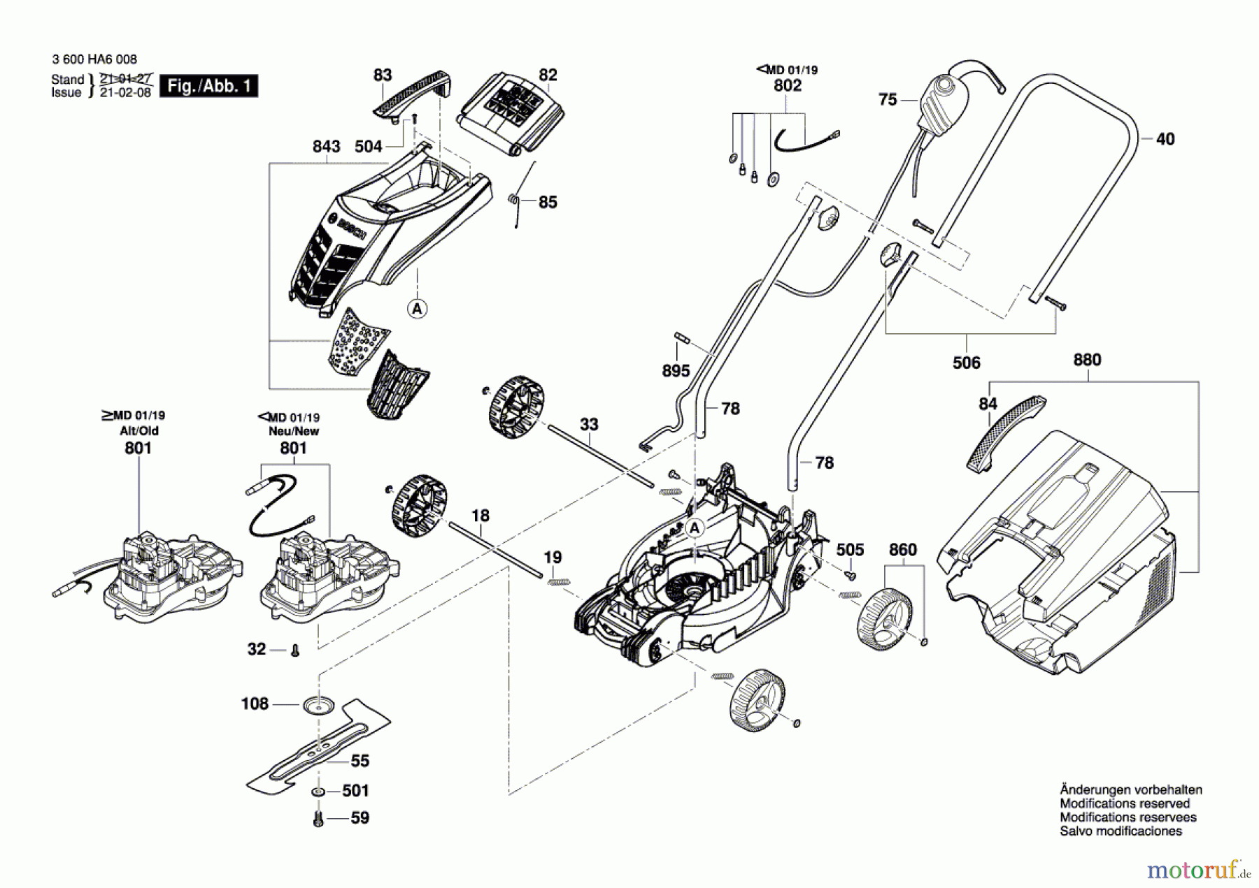  Bosch Gartengeräte Rasenmäher ARM 3200 Seite 1