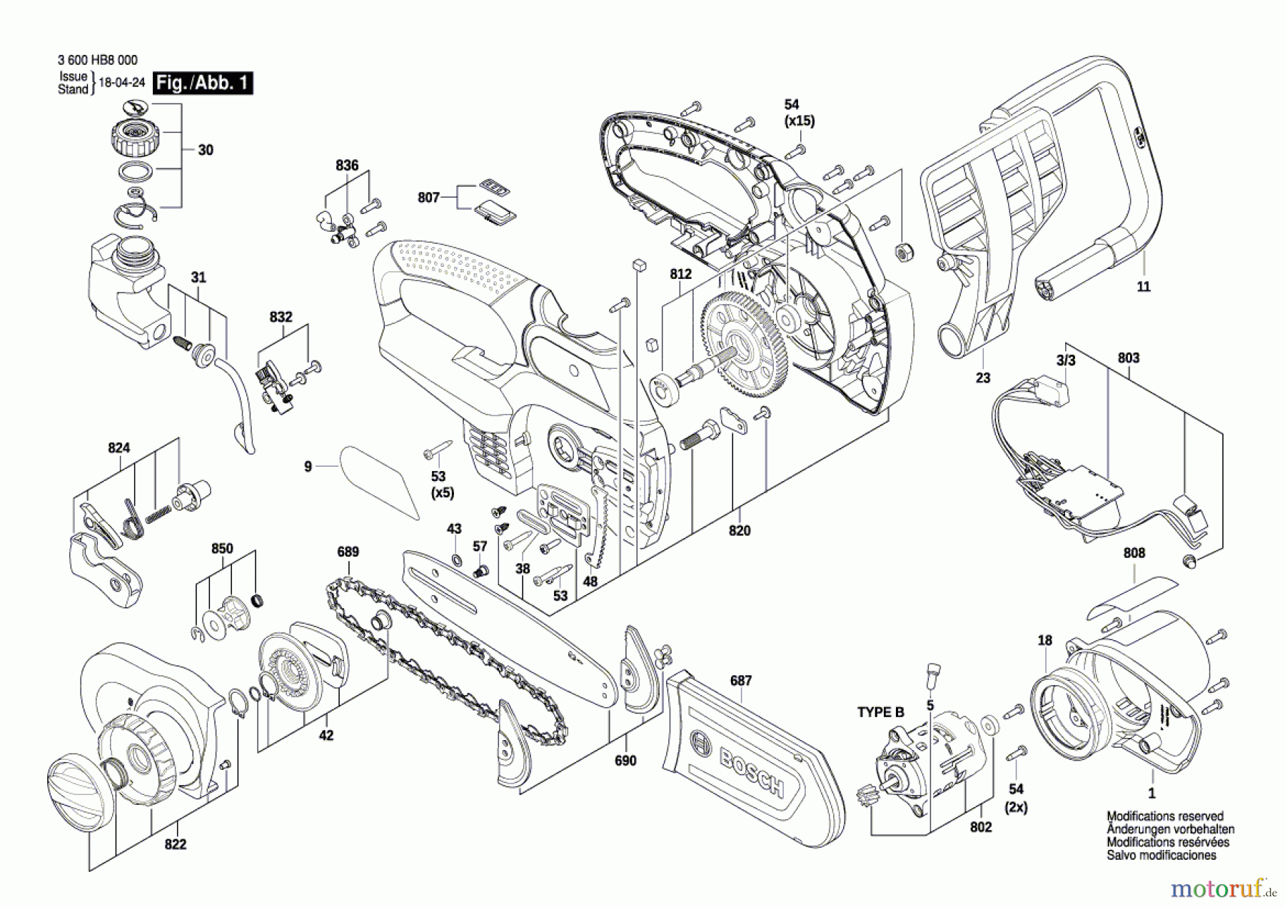  Bosch Gartengeräte Kettensäge UniversalChain 18 Seite 1