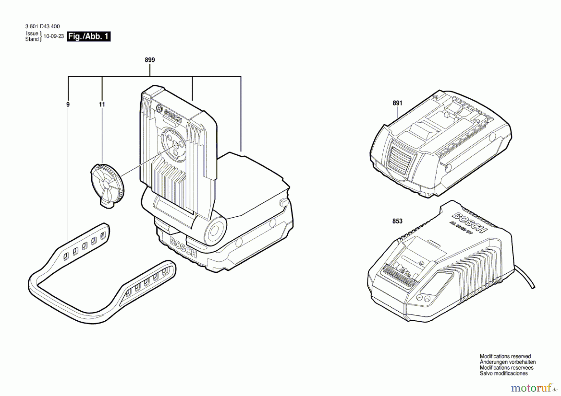  Bosch Akku Werkzeug Akku-Lampe GLI VariLED Seite 1