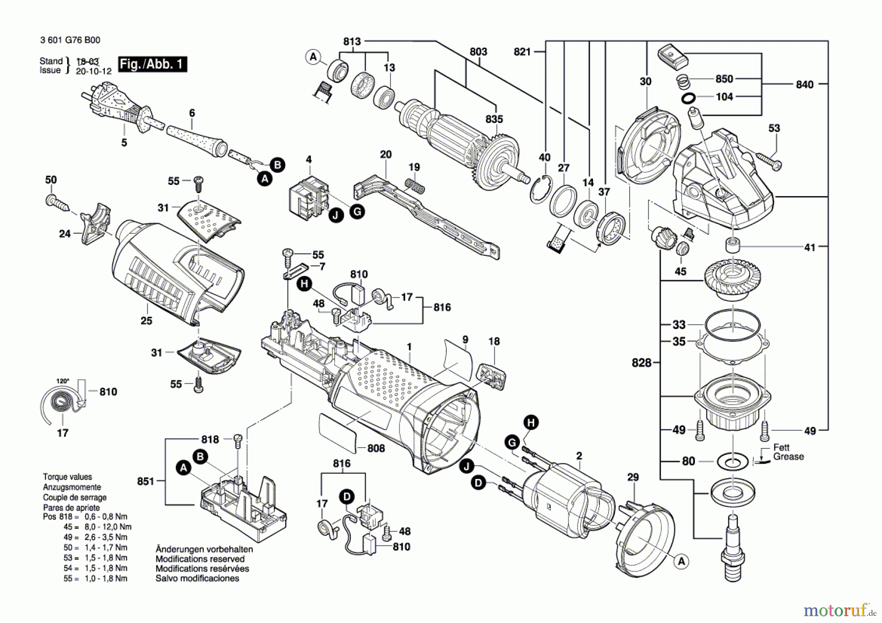  Bosch Werkzeug Betonschleifer BAG 125 Seite 1