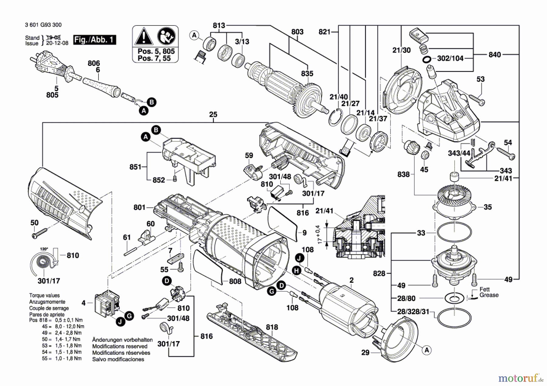  Bosch Werkzeug Winkelschleifer GWS 12-125 CIPX Seite 1