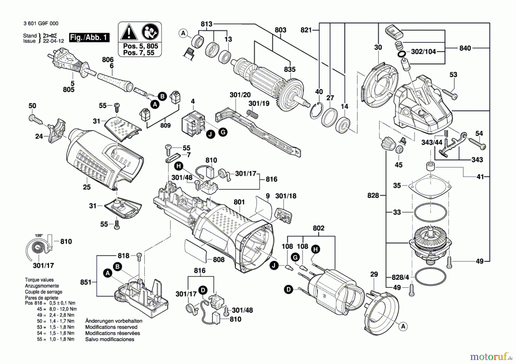  Bosch Werkzeug Winkelschleifer GWS 13-125 CIE Seite 1