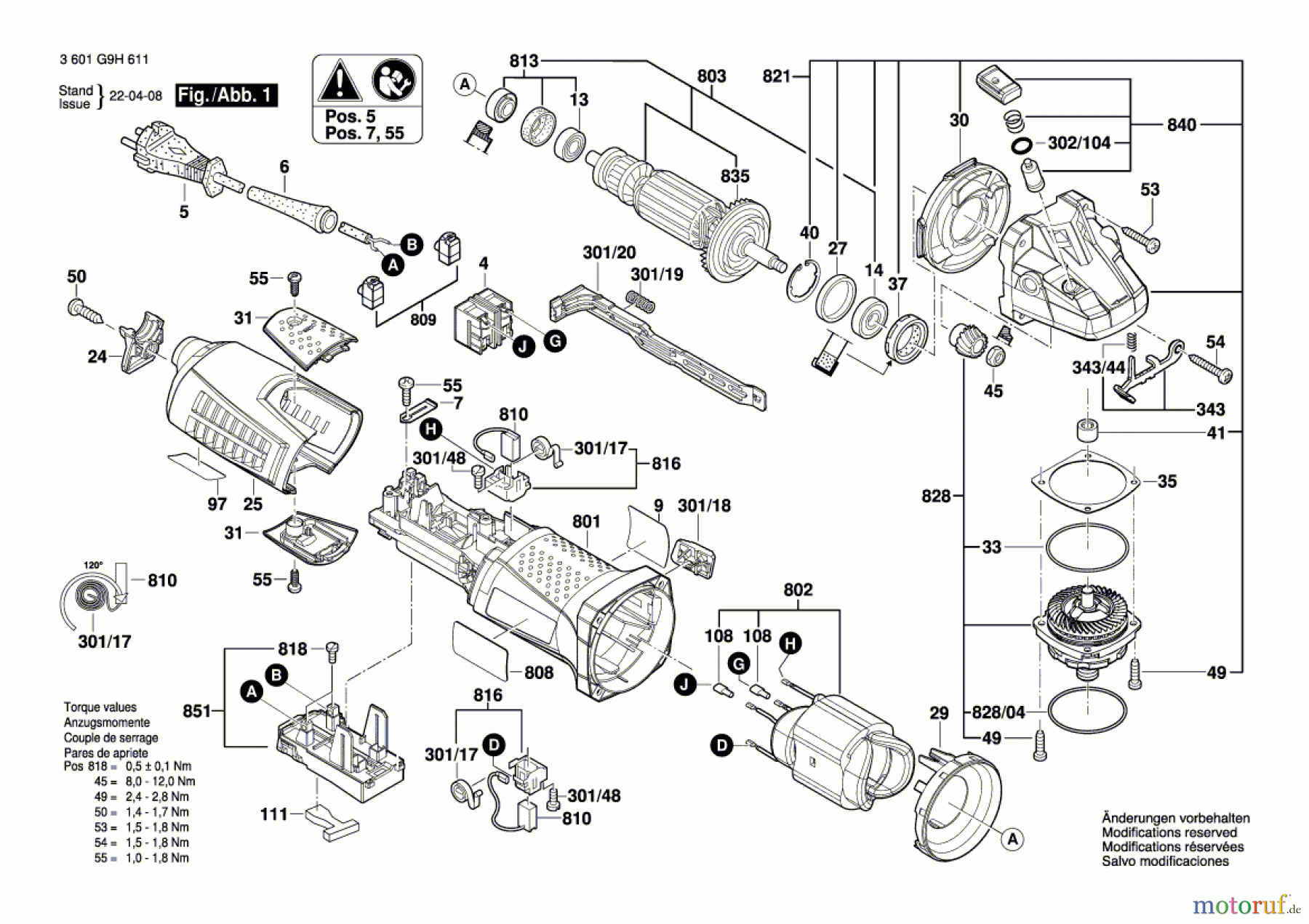  Bosch Werkzeug Winkelschleifer Hg 10-125VS Seite 1