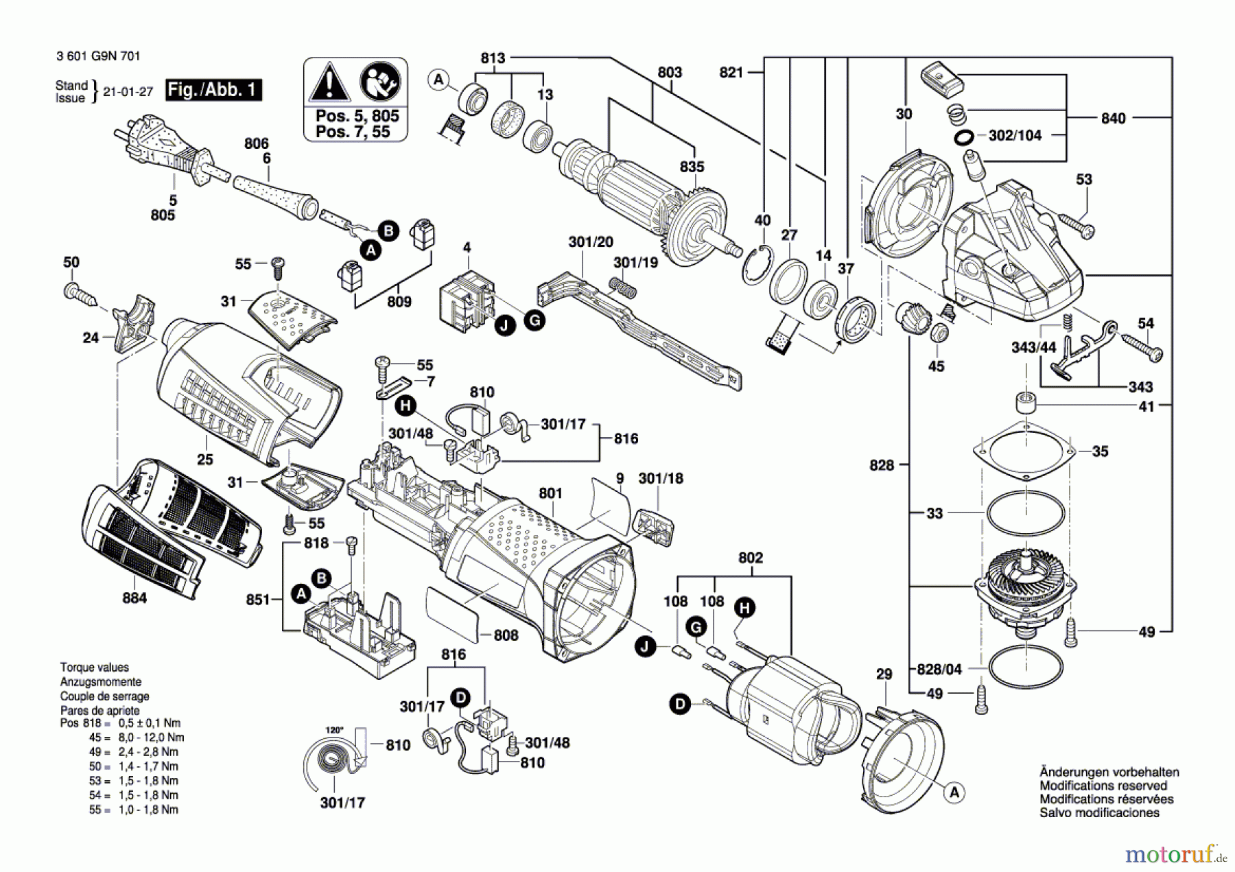 Bosch Werkzeug Winkelschleifer GWS19 CI 115mm (3M) Seite 1