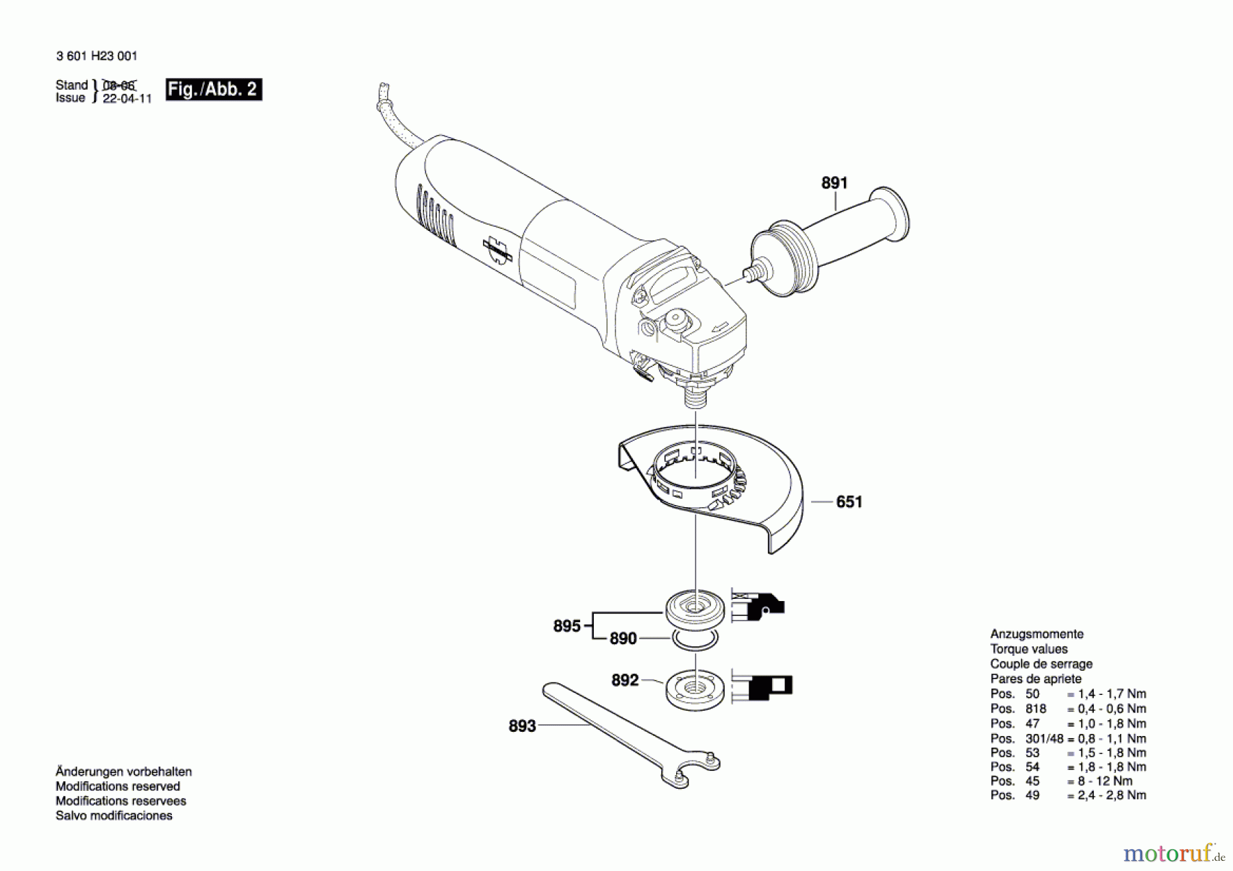  Bosch Werkzeug Winkelschleifer EWS 125-ES Seite 2