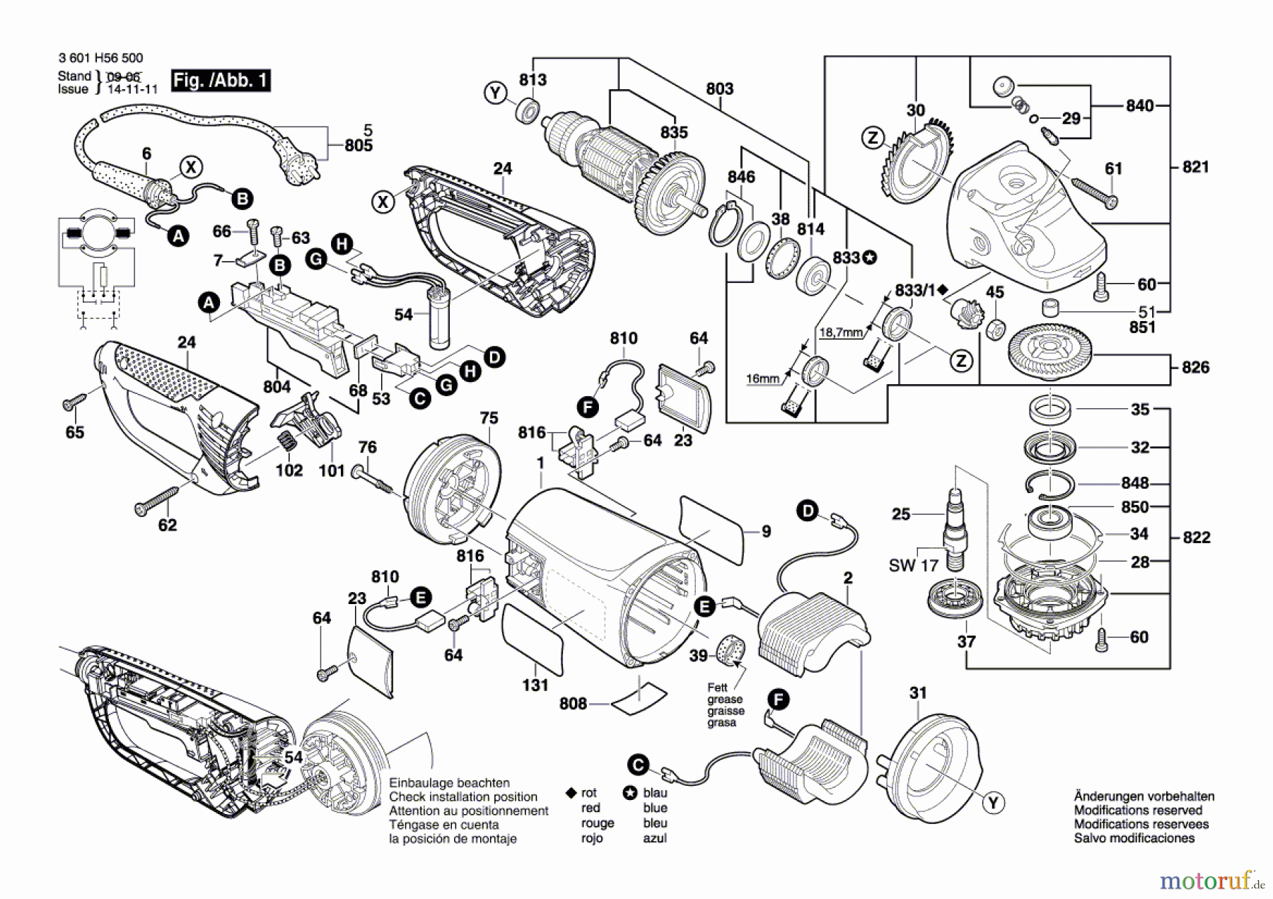  Bosch Werkzeug Winkelschleifer GWS 26-230 JBV Seite 1