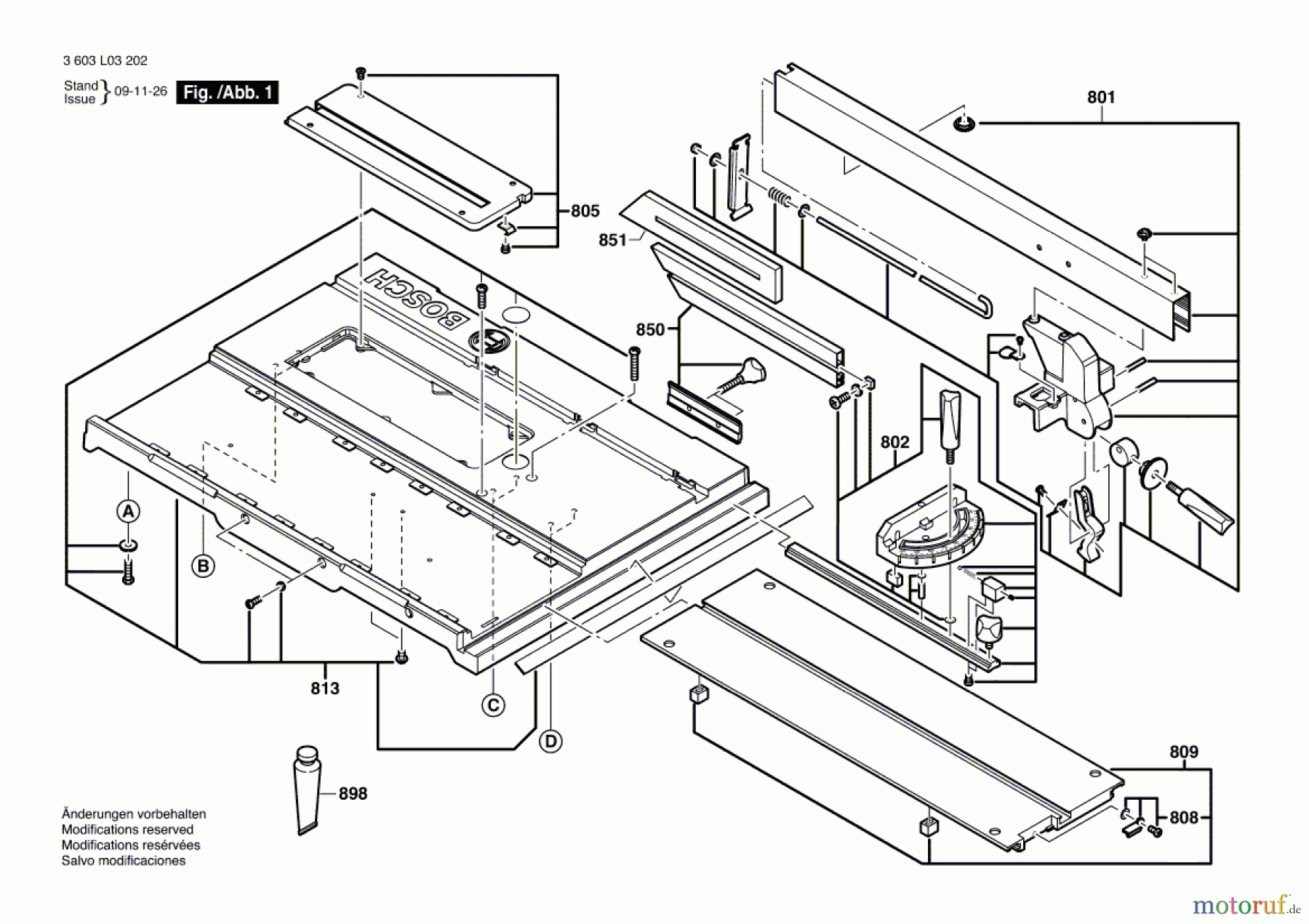  Bosch Werkzeug Tischkreissäge PTS 10 Seite 1