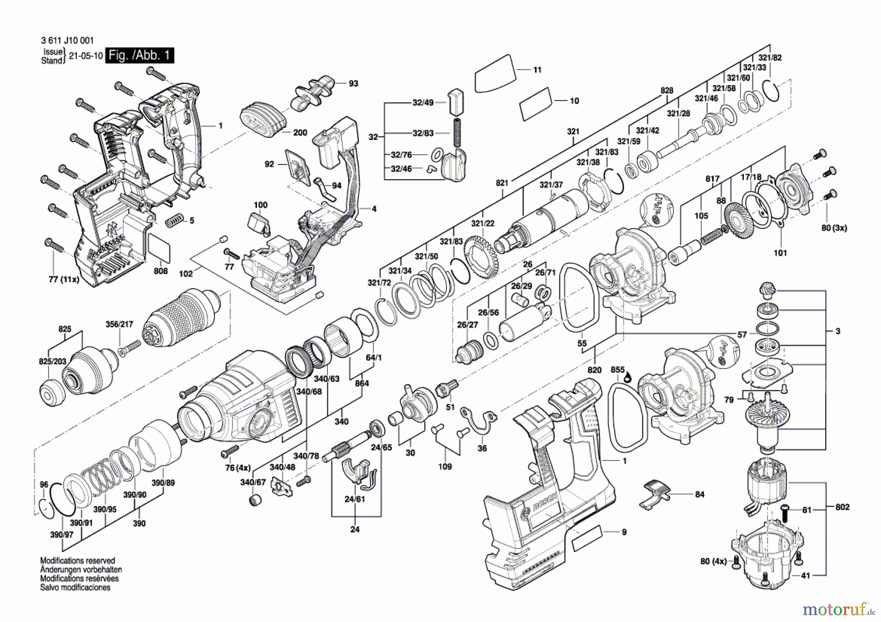  Bosch Akku Werkzeug Akku-Bohrhammer GBH 18V-26 Seite 1