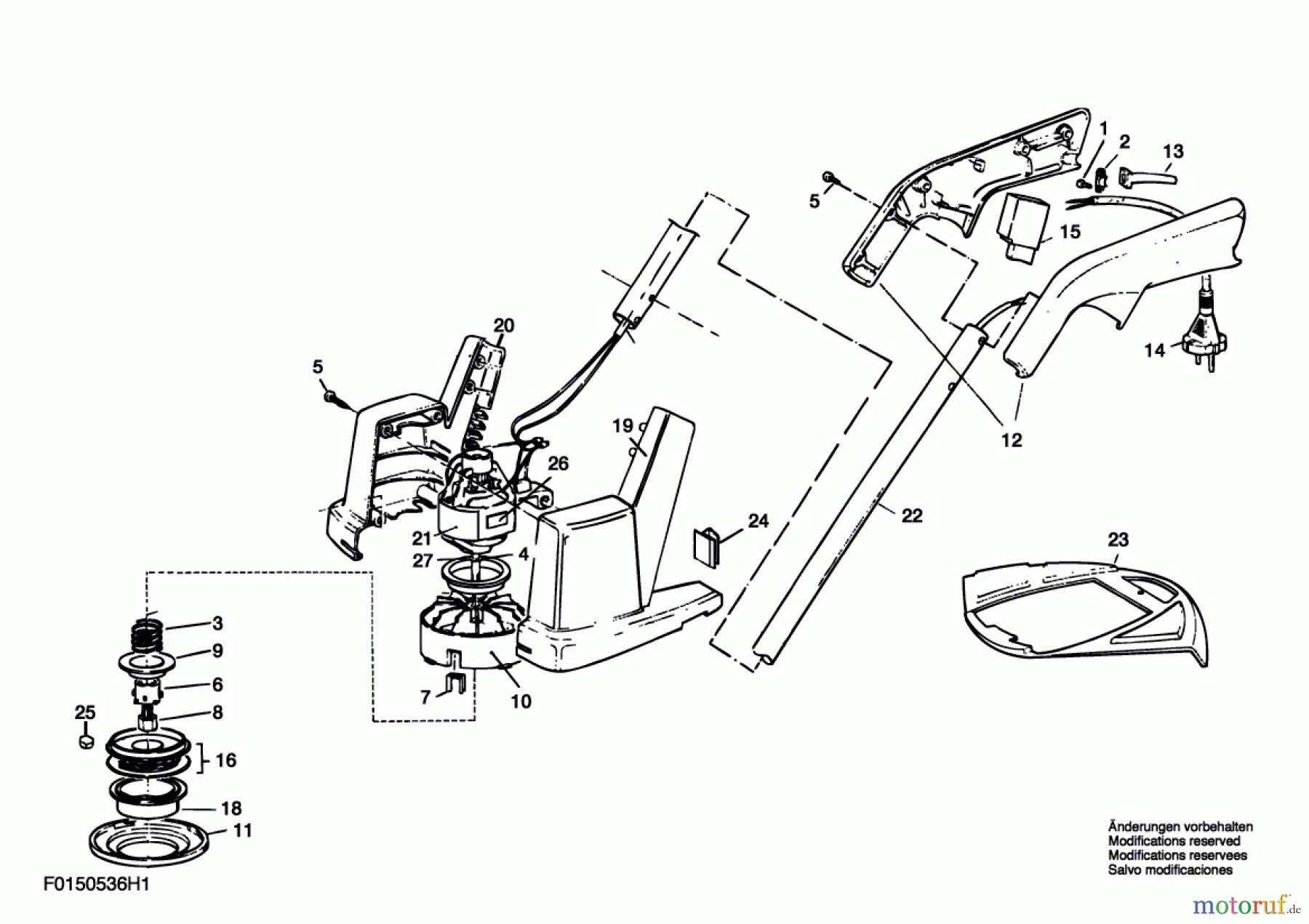  Bosch Gartengeräte Rasentrimmer 536H1 Seite 1