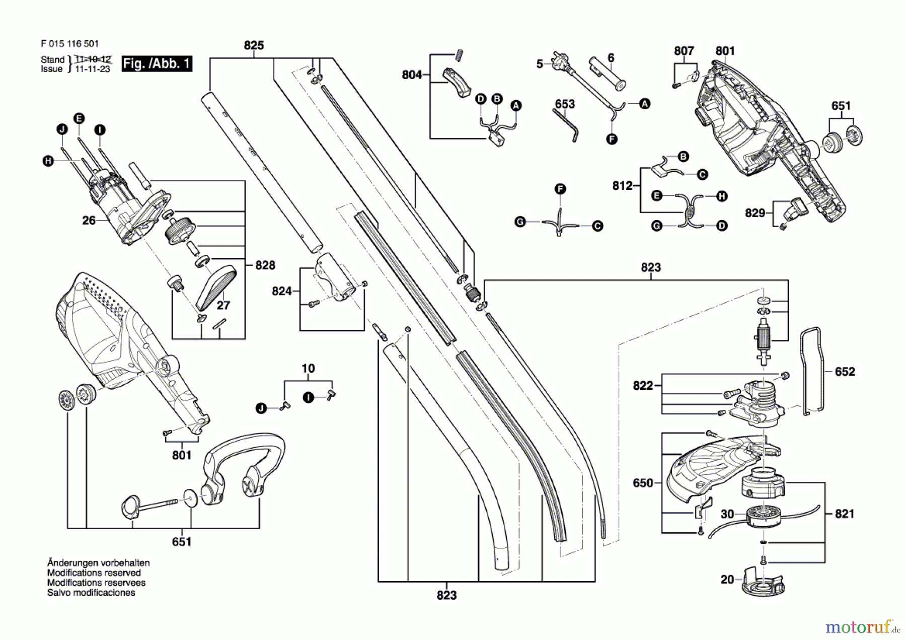  Bosch Gartengeräte Rasentrimmer 1165 Seite 1