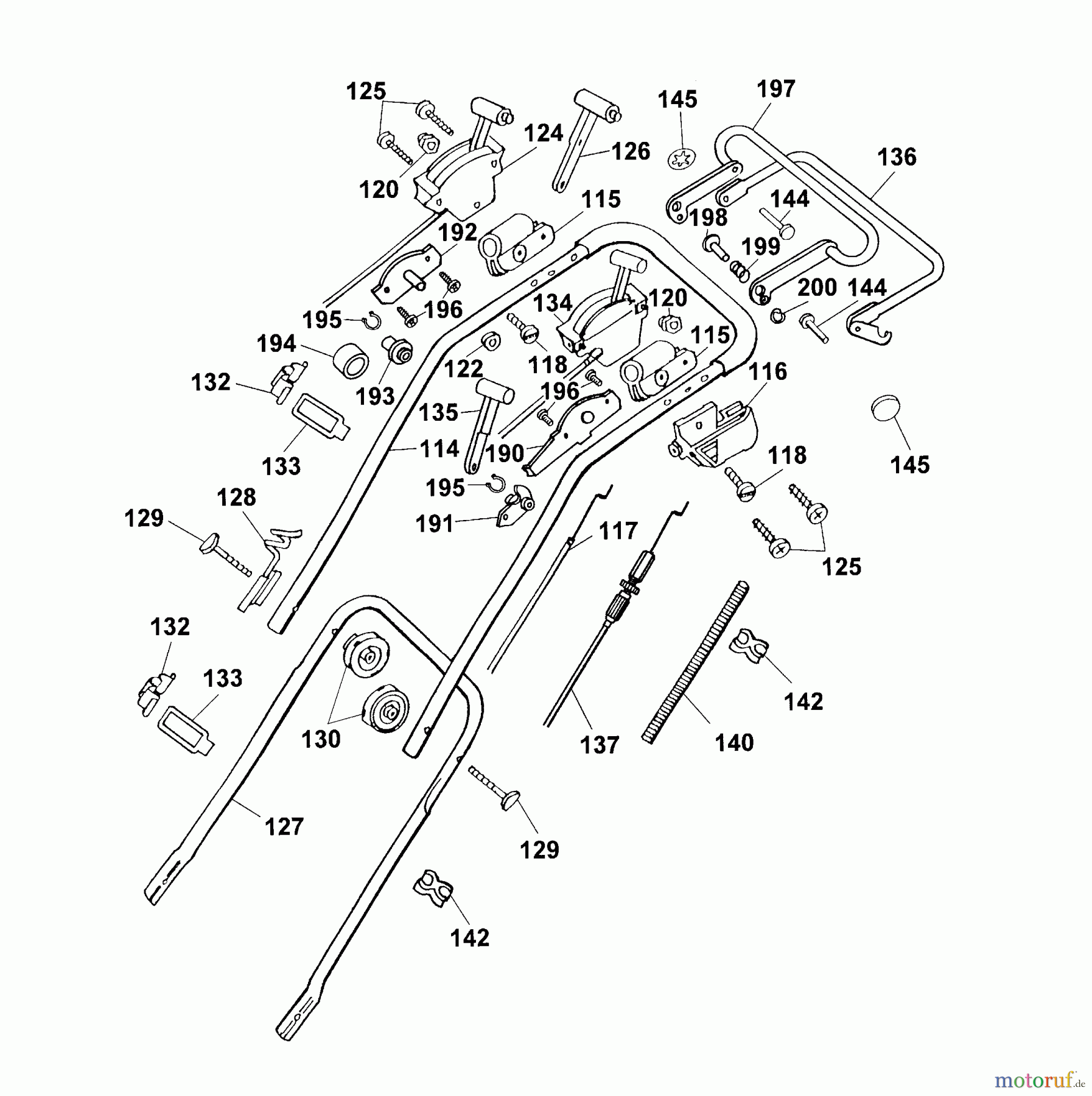  Wolf-Garten Petrol mower self propelled Concept 47 BAM 6470000 Series B-D  (2003) Handle