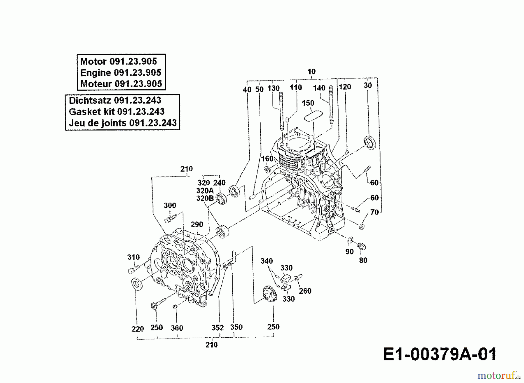  Cub Cadet Multi purpose two wheel tractor TWT 650 D 00026.09  (1993) Crankcase