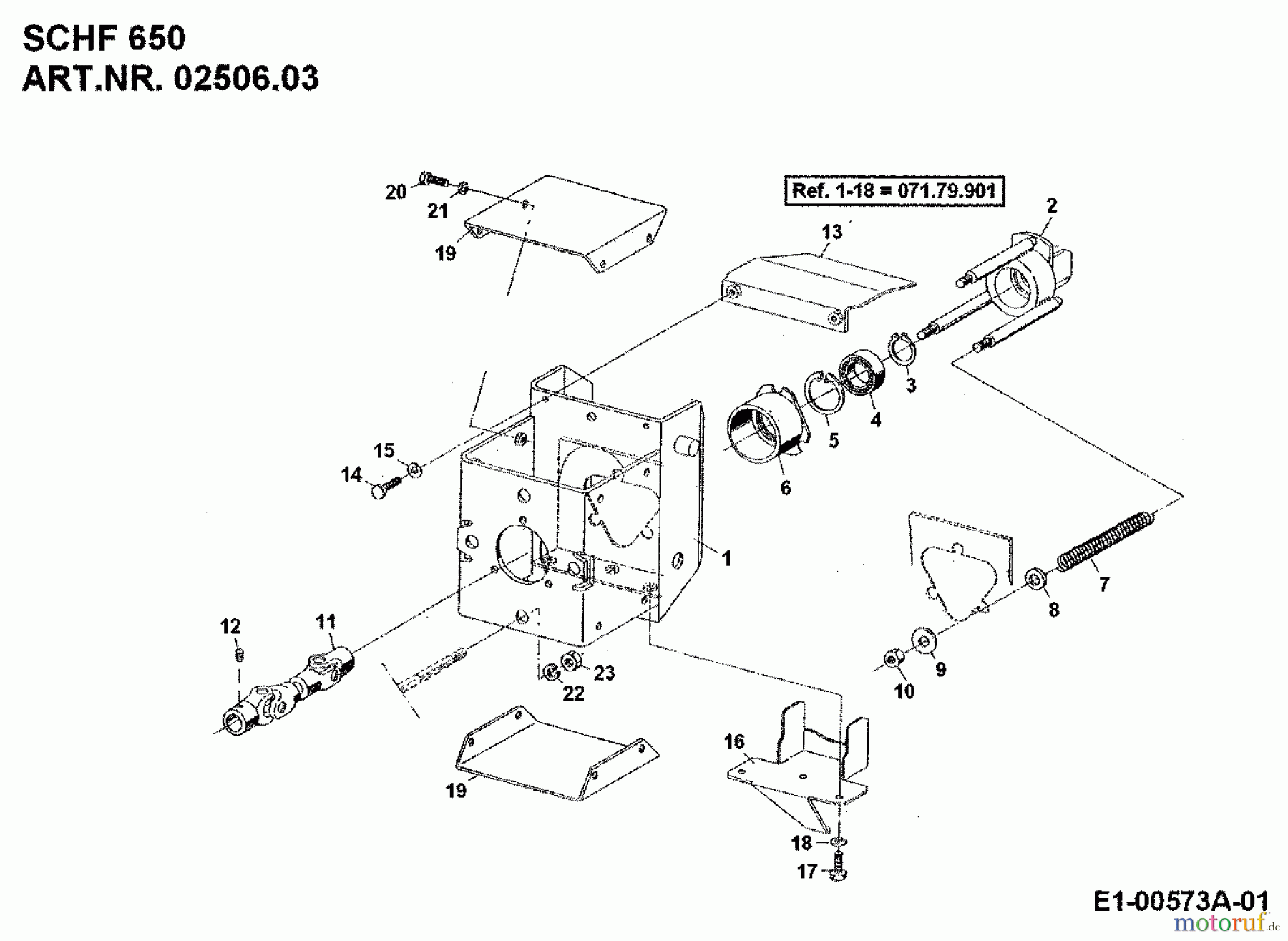  MTD Accessories Accessories multi purpose two wheel tractor Snow thrower SCHF 650 for 550-750 02506.03  (1995) Cardan shaft, Support