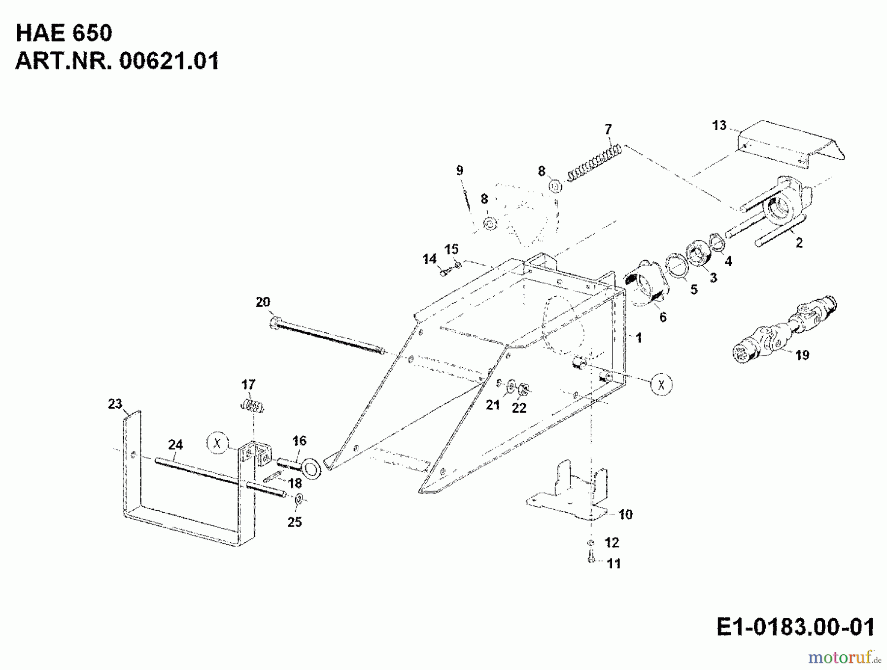  MTD Accessories Accessories multi purpose two wheel tractor Chipper HAE 650 for 550-750 00621.01  (1992) Cardan shaft