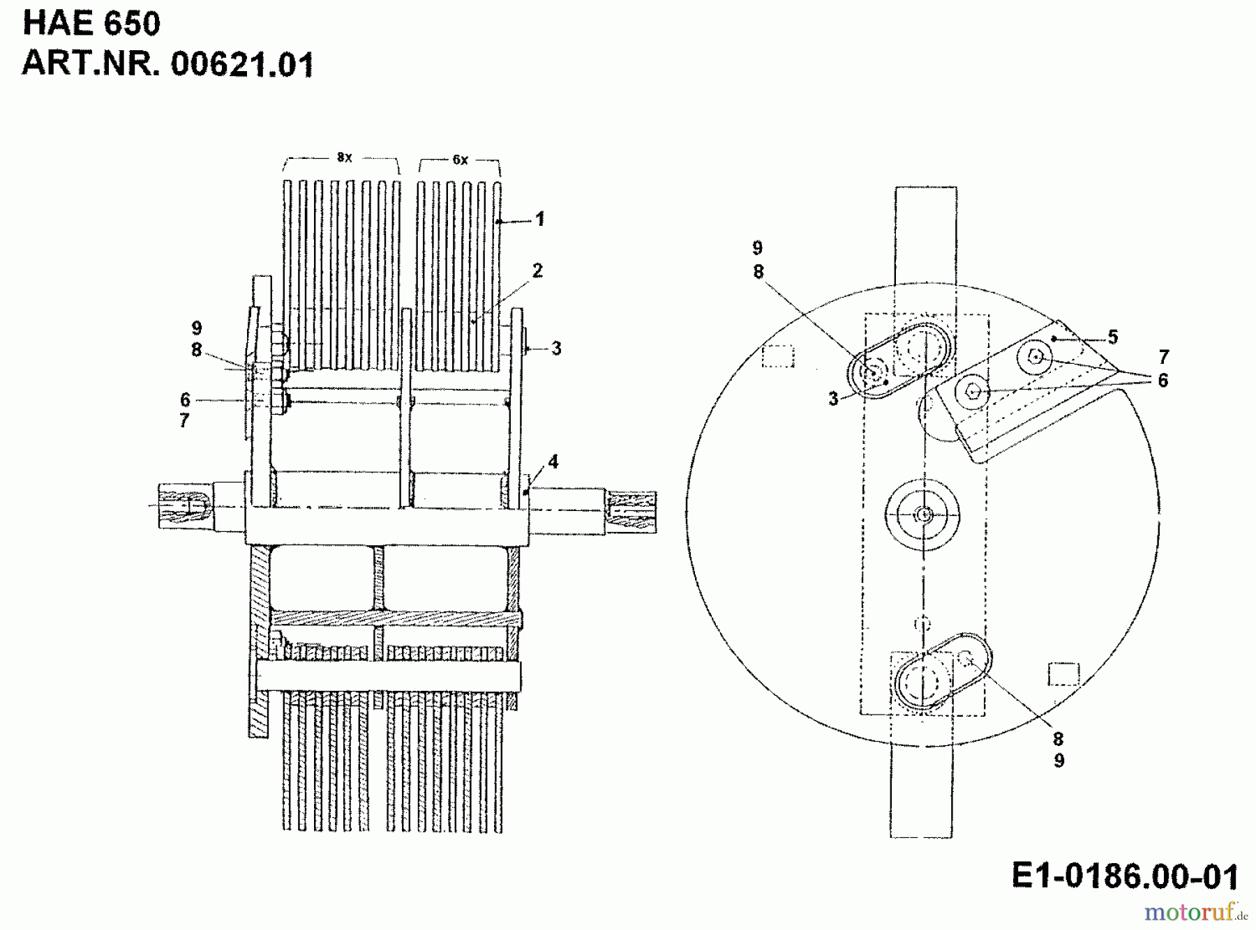  MTD Accessories Accessories multi purpose two wheel tractor Chipper HAE 650 for 550-750 00621.01  (1992) Impeller with blades