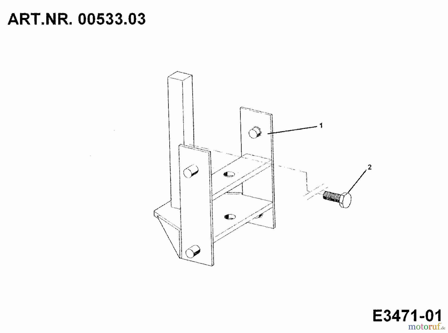  MTD Accessories Accessories multi purpose two wheel tractor Front weight bracket for FGP with bracket retainer for 550, 650 00533.03  (1989) Weight support