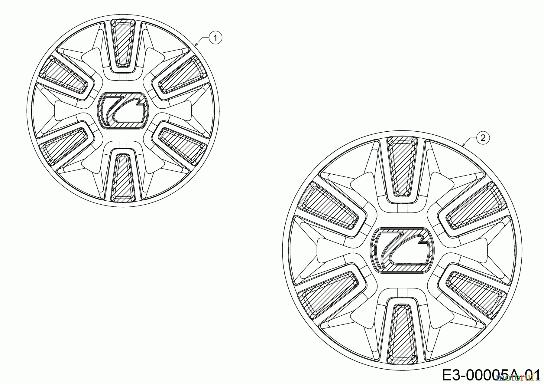  Cub Cadet Petrol mower self propelled XM1 DR46 12A-YAKC603  (2018) Hub caps