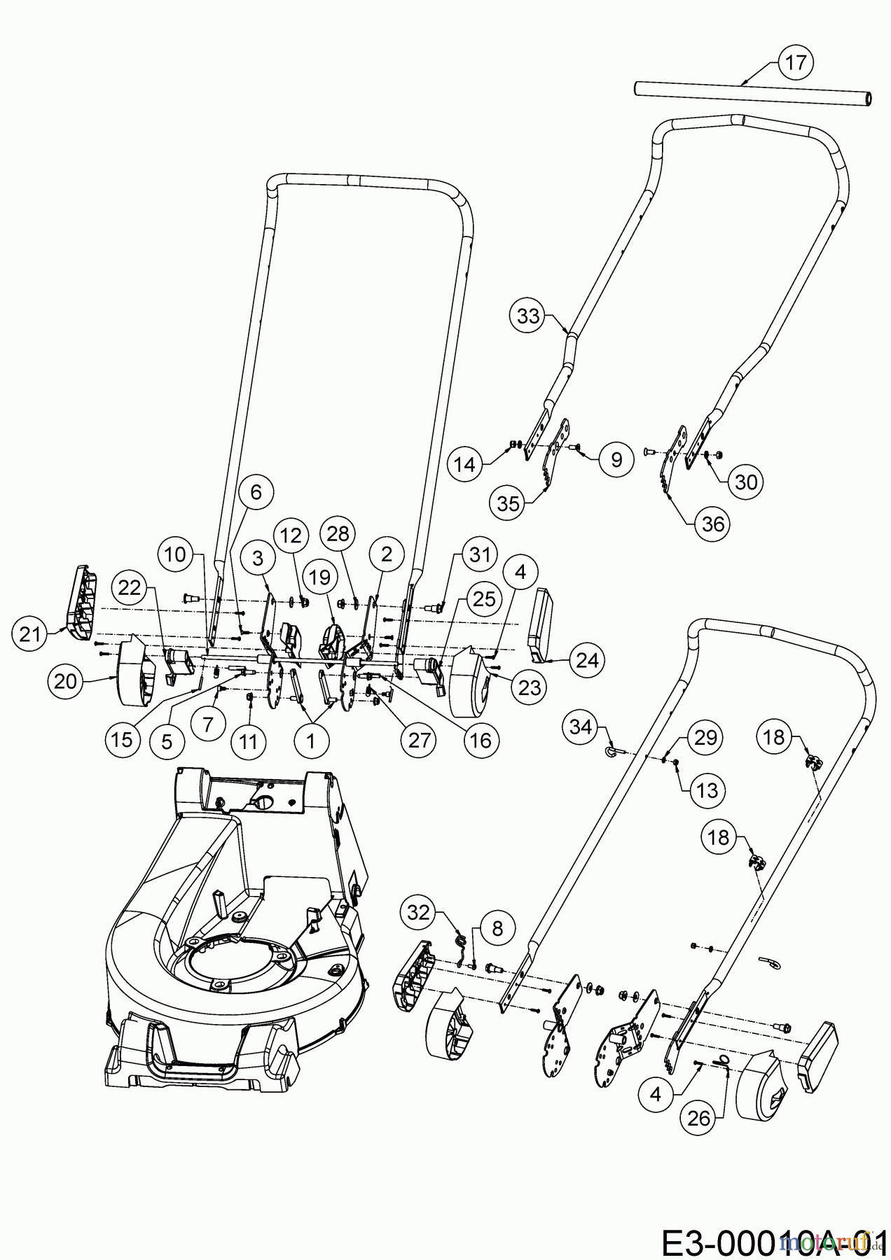  Cub Cadet Petrol mower self propelled XM1 DR46 12A-YAKC603  (2018) Handle