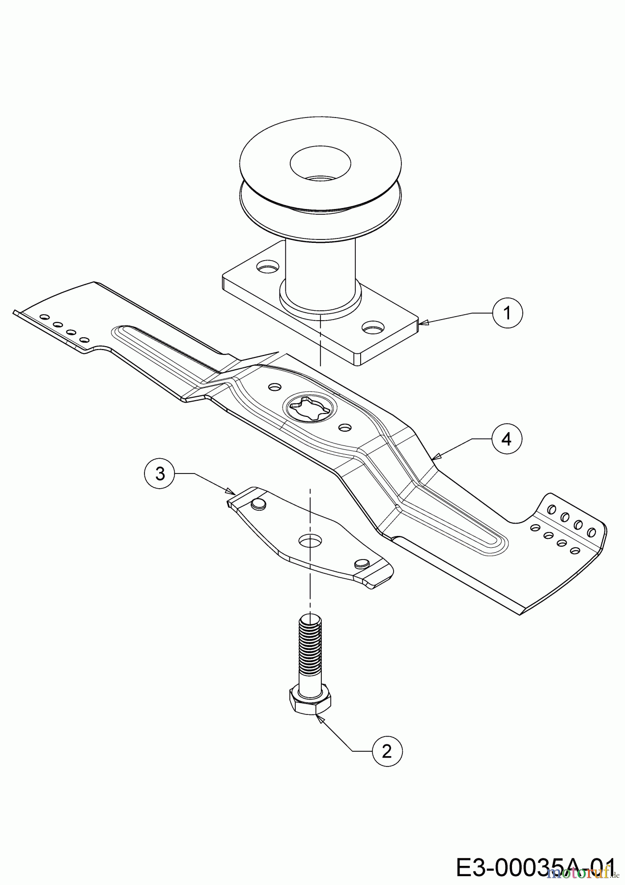  WOLF-Garten Expert Petrol mower self propelled Expert 46 W ES SP 12ACYAS7650  (2018) Blade, Blade adapter