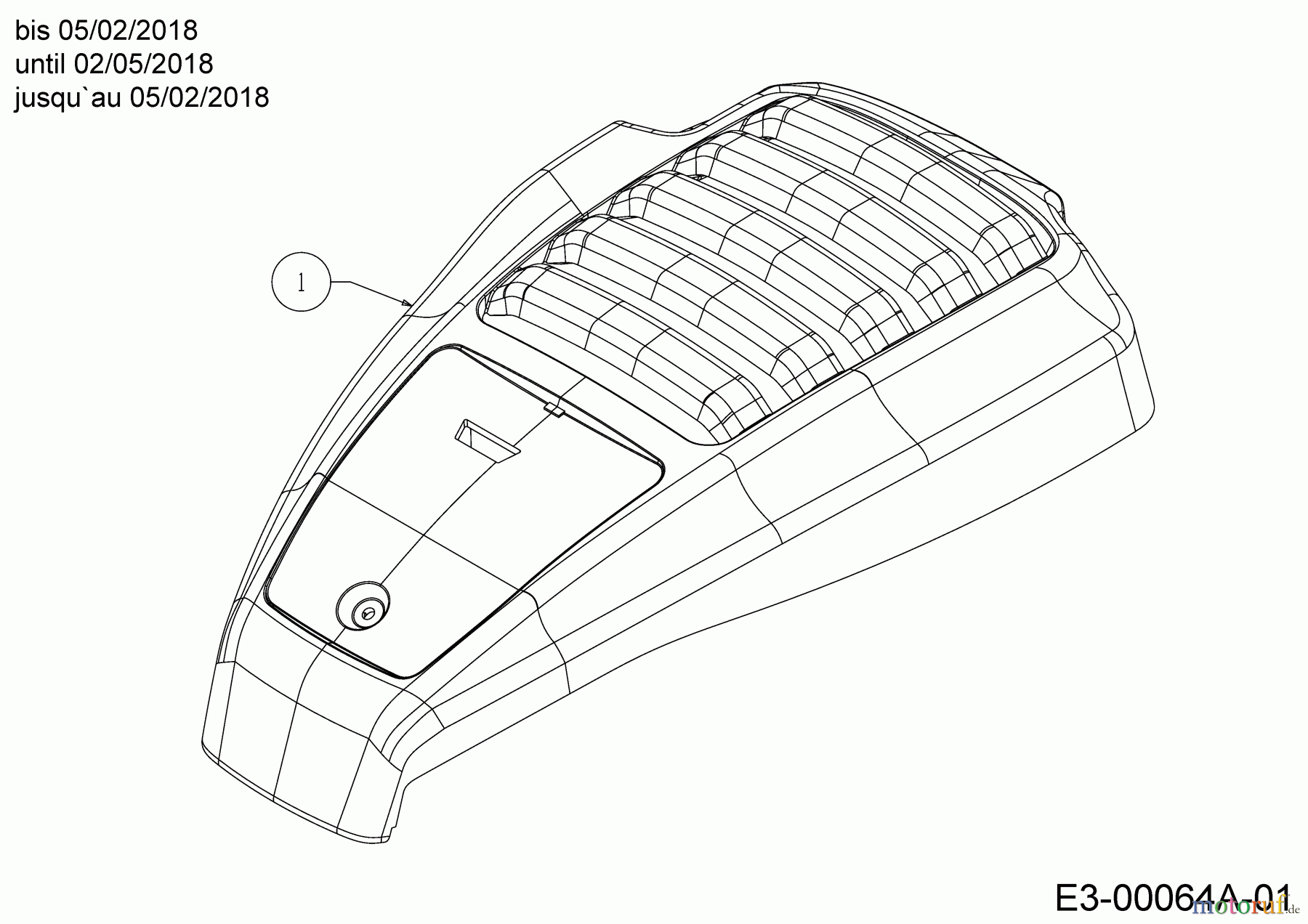  WOLF-Garten Expert Petrol mower self propelled Expert 46 W ES SP 12ACYAS7650  (2018) Engine hood M9A until 02/05/2018