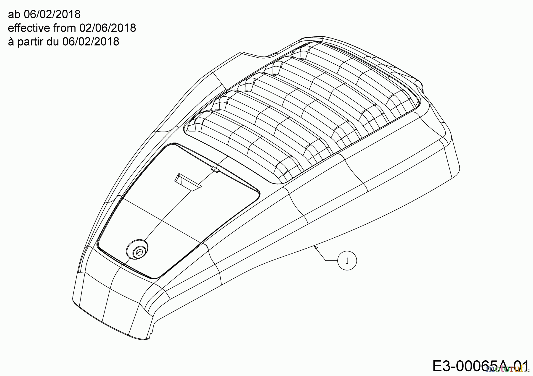  WOLF-Garten Expert Petrol mower self propelled Expert 46 W ES SP 12ACYAS7650  (2018) Engine hood M9A effective from 02/06/2018