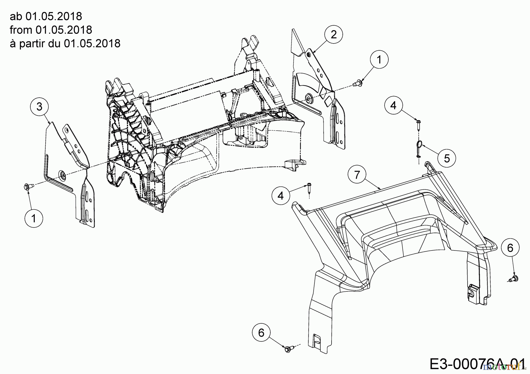  Wolf-Garten Petrol mower self propelled A 460 ASPHWIS 12AYTVB9650  (2018) Rear baffle from 01.05.2018