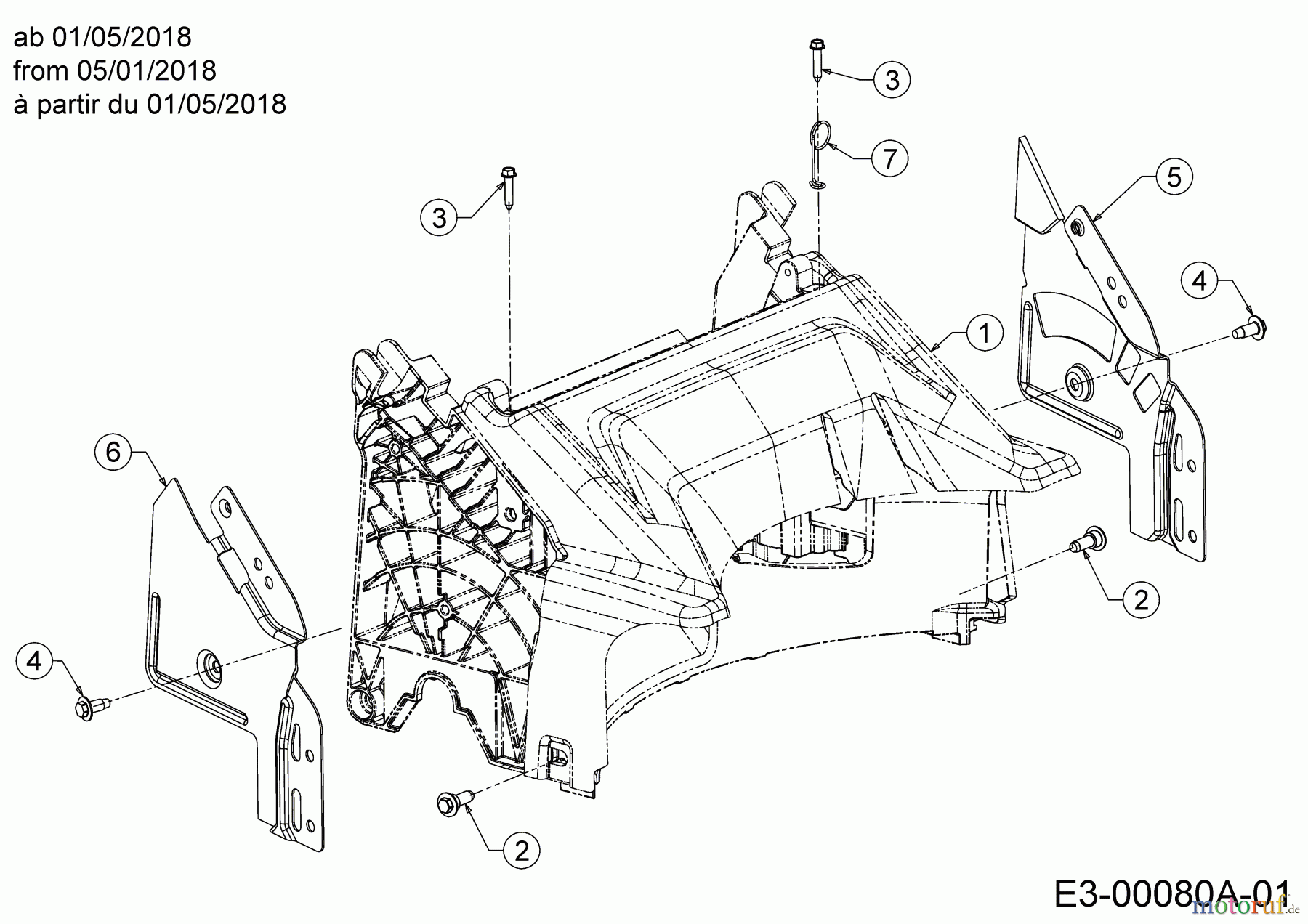  Wolf-Garten Petrol mower self propelled AT 5300 AHW 12C-PRJ6650  (2018) Rear baffle, Handle bracket from 05/01/2018