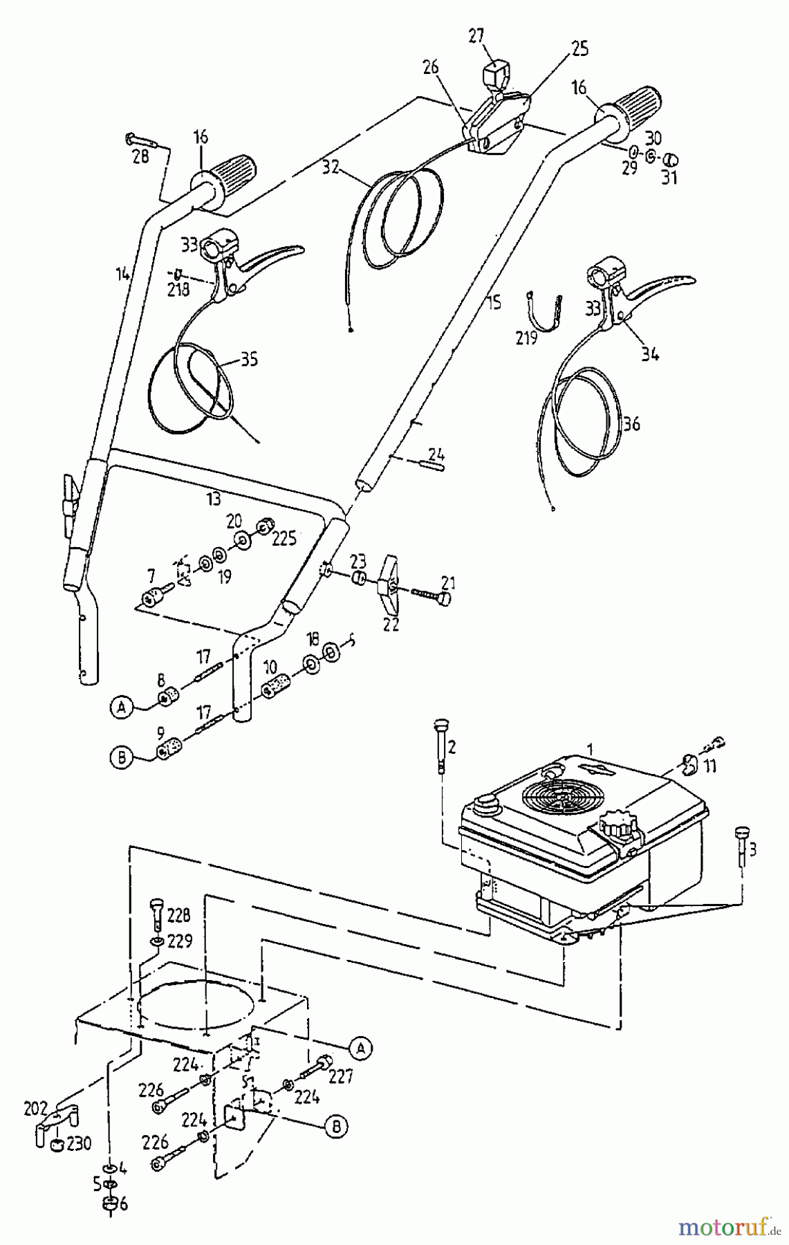  Gutbrod Cutter bar mower BM 710 07515.04  (1998) Upper handle