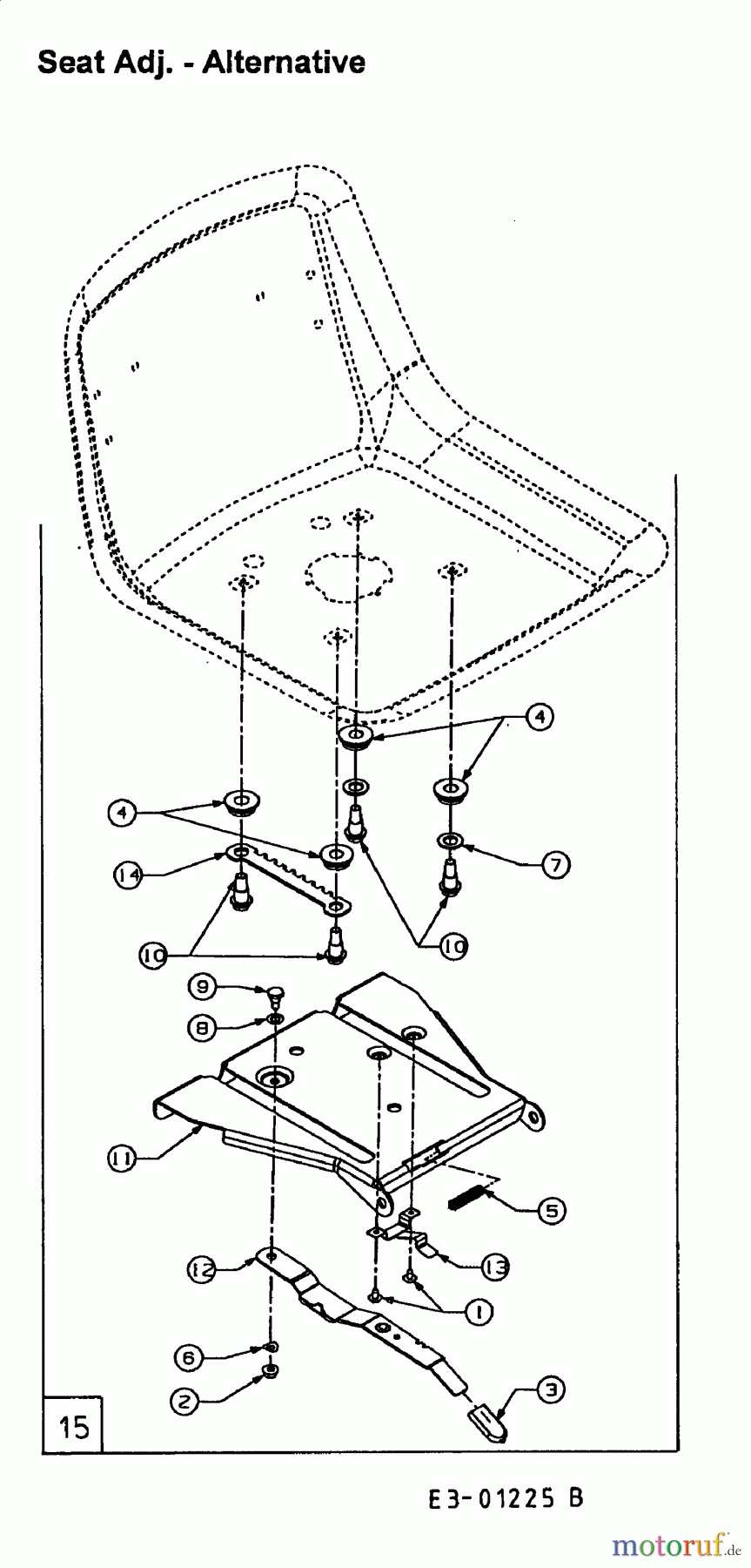  White Lawn tractors LR 115 13BC452C679  (1998) Seat bracket