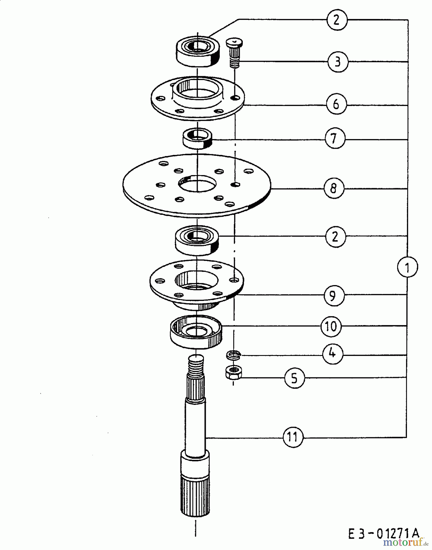  Bricolage Lawn tractors 130/102 136N762N615  (1996) Spindle 618-0140